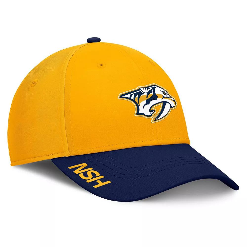 Men's Fanatics Gold/Navy Nashville Predators Authentic Pro Rink Flex Hat, Size: Small/Medium, Pdt Gold Product Image
