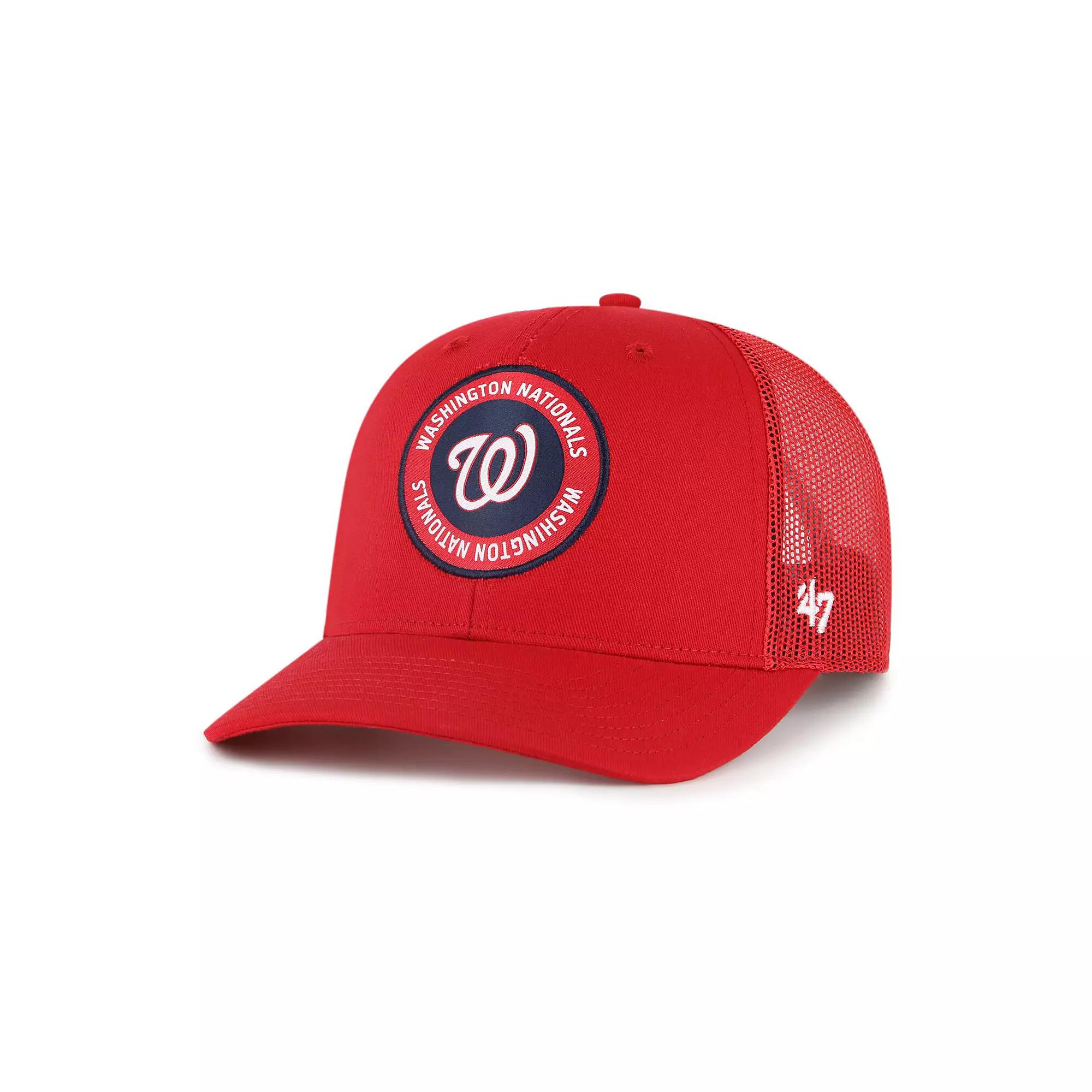 Men's '47 Red Washington Nationals Unveil Trucker Adjustable Hat Product Image