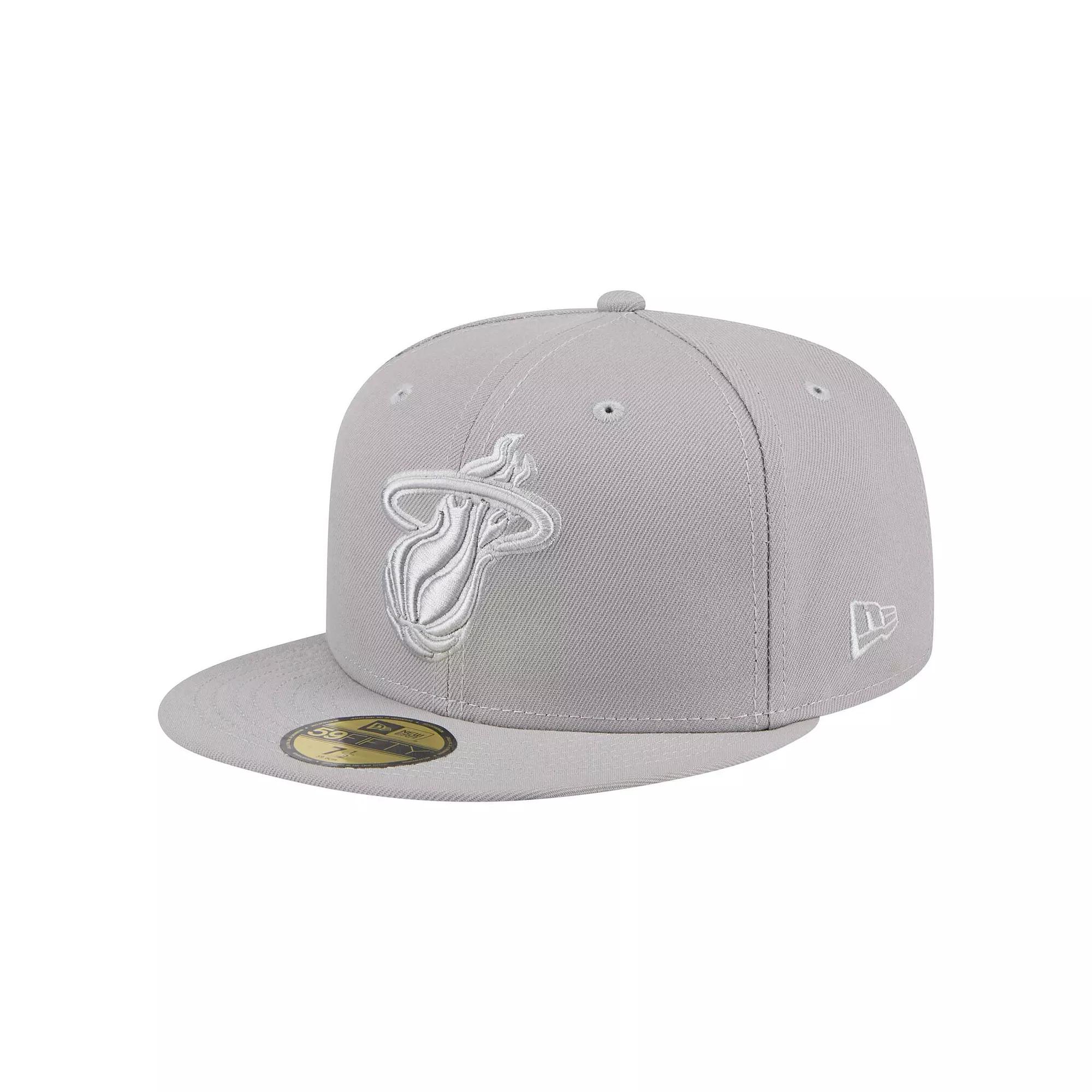Men's New Era Gray Miami Heat Color Pack 59FIFTY Fitted Hat, Size: 7 1/8, Grey Product Image