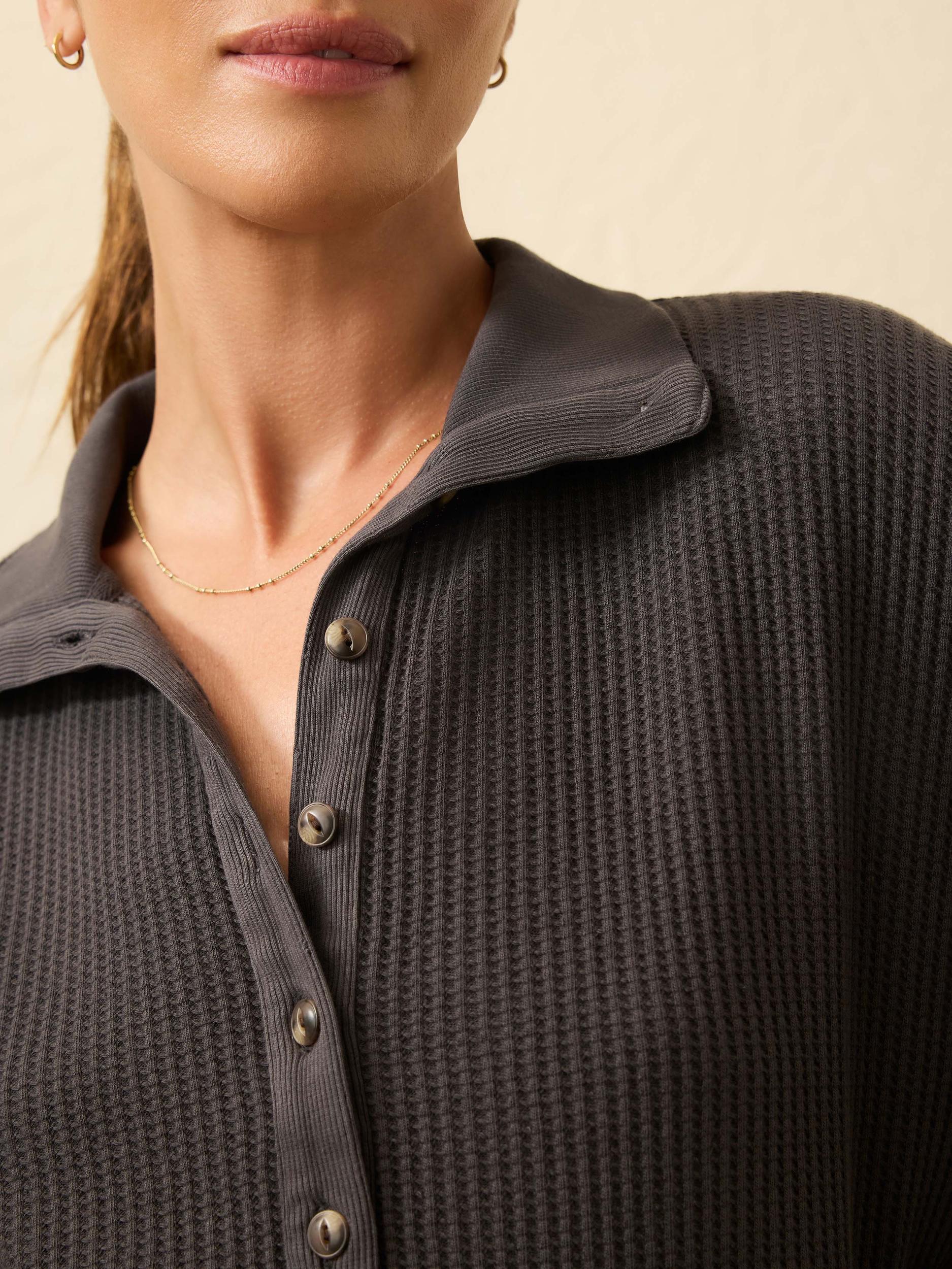 Après Waffle Henley - Washed Black Female Product Image