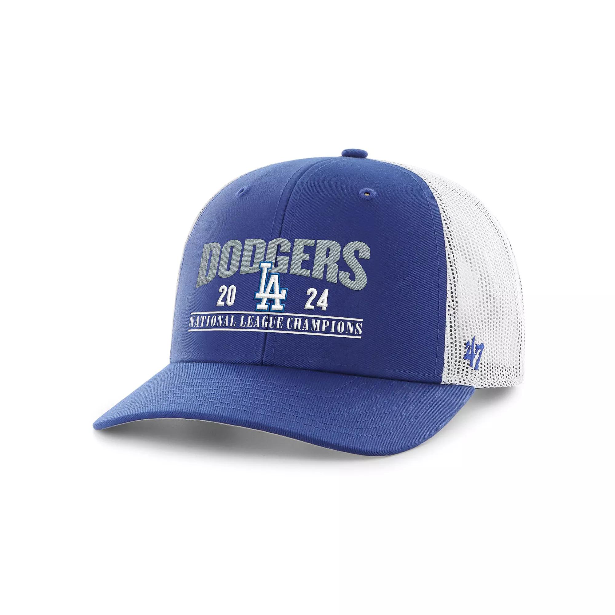 Men's '47 Royal Los Angeles Dodgers 2024 National League Champions Trucker Adjustable Hat, Blue Product Image