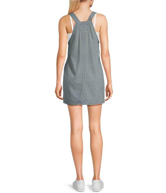 Blu Pepper Striped Denim Overall Mini Dress Product Image