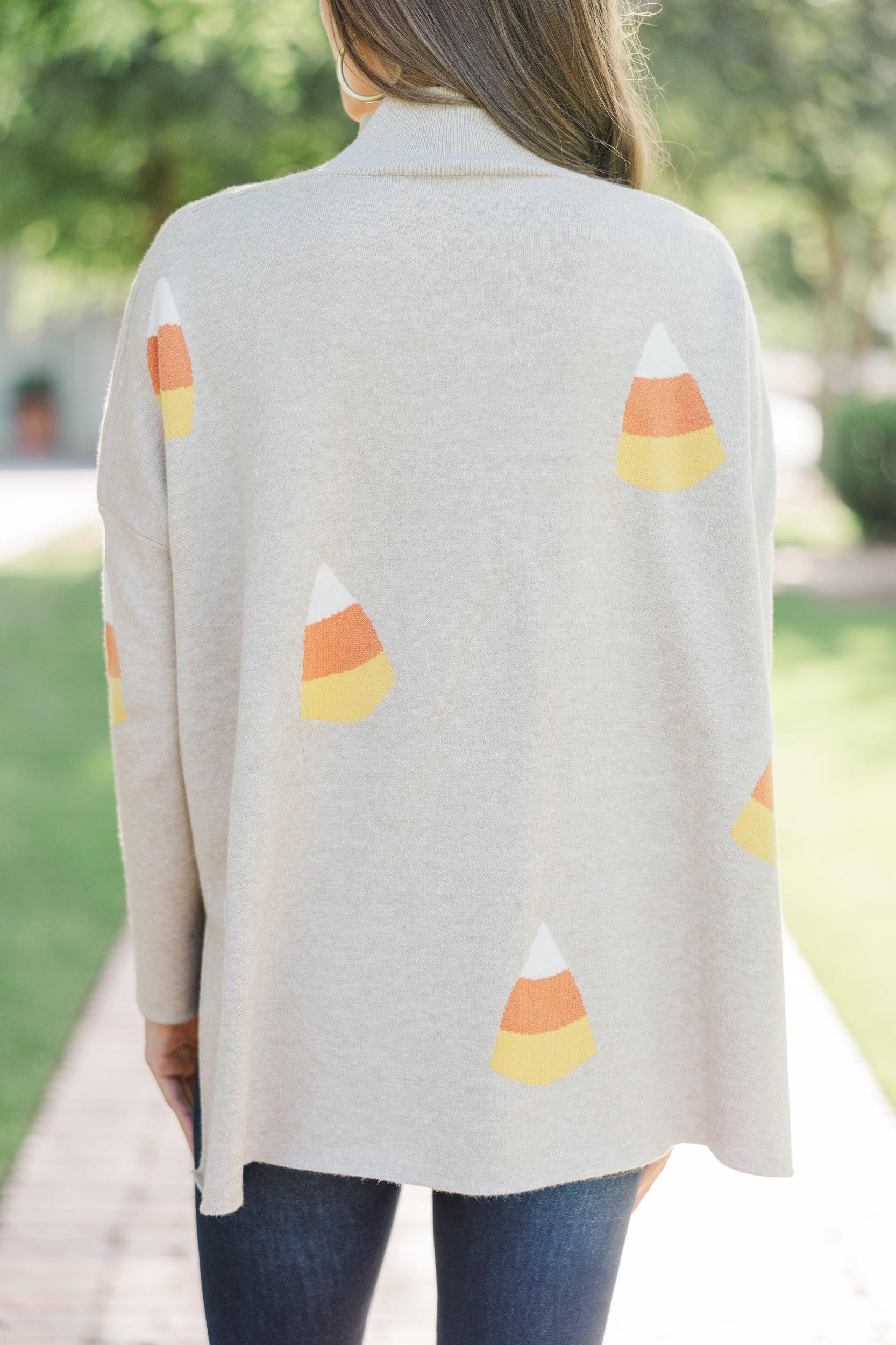 Quick Decisions Oatmeal Candy Corn Sweater Female Product Image