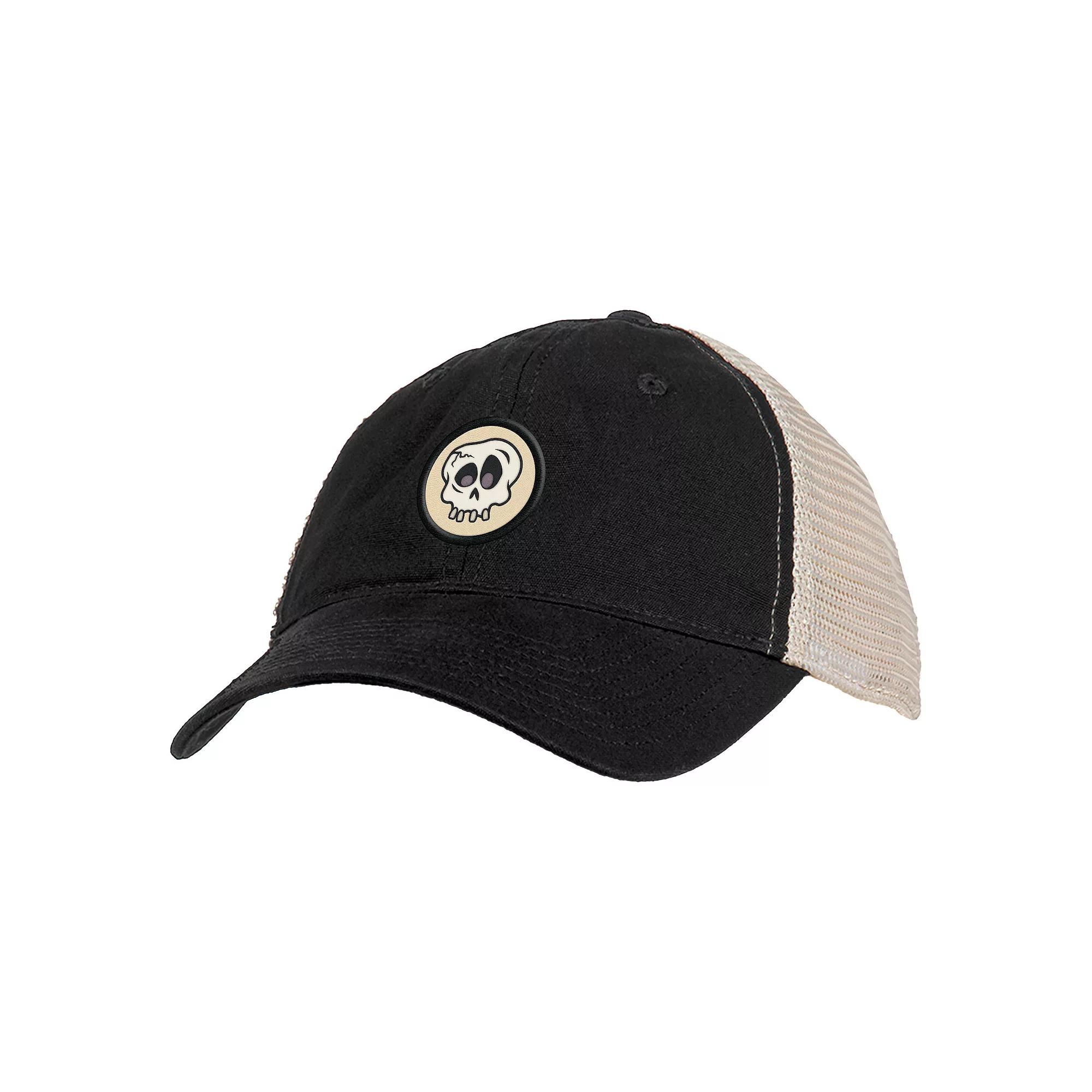 Men's Colosseum Skull Patch Unstructured Adjustable Trucker Hat, Black Product Image