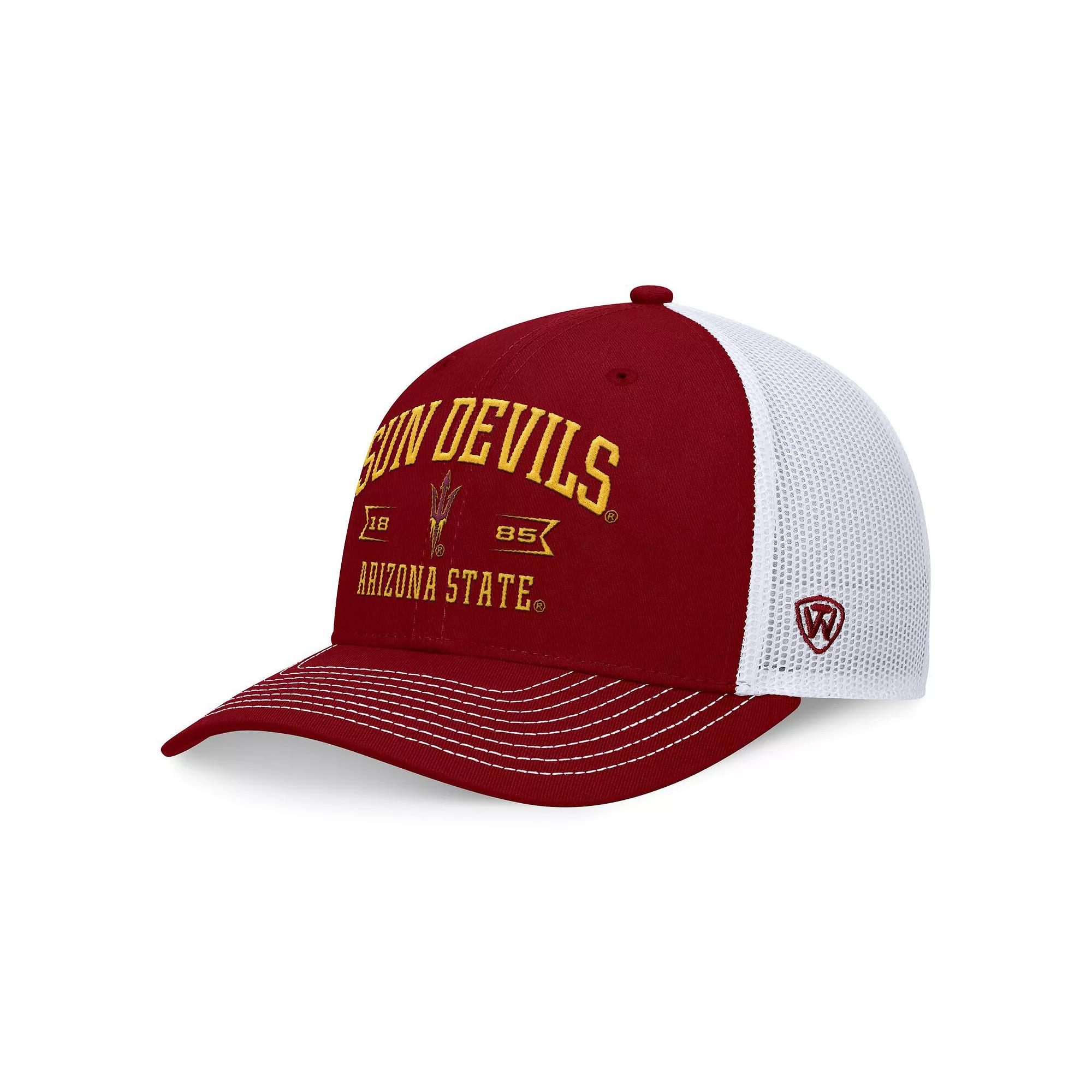 Men's Top of the World Maroon Arizona State Sun Devils Carson Trucker Adjustable Hat, Red Product Image