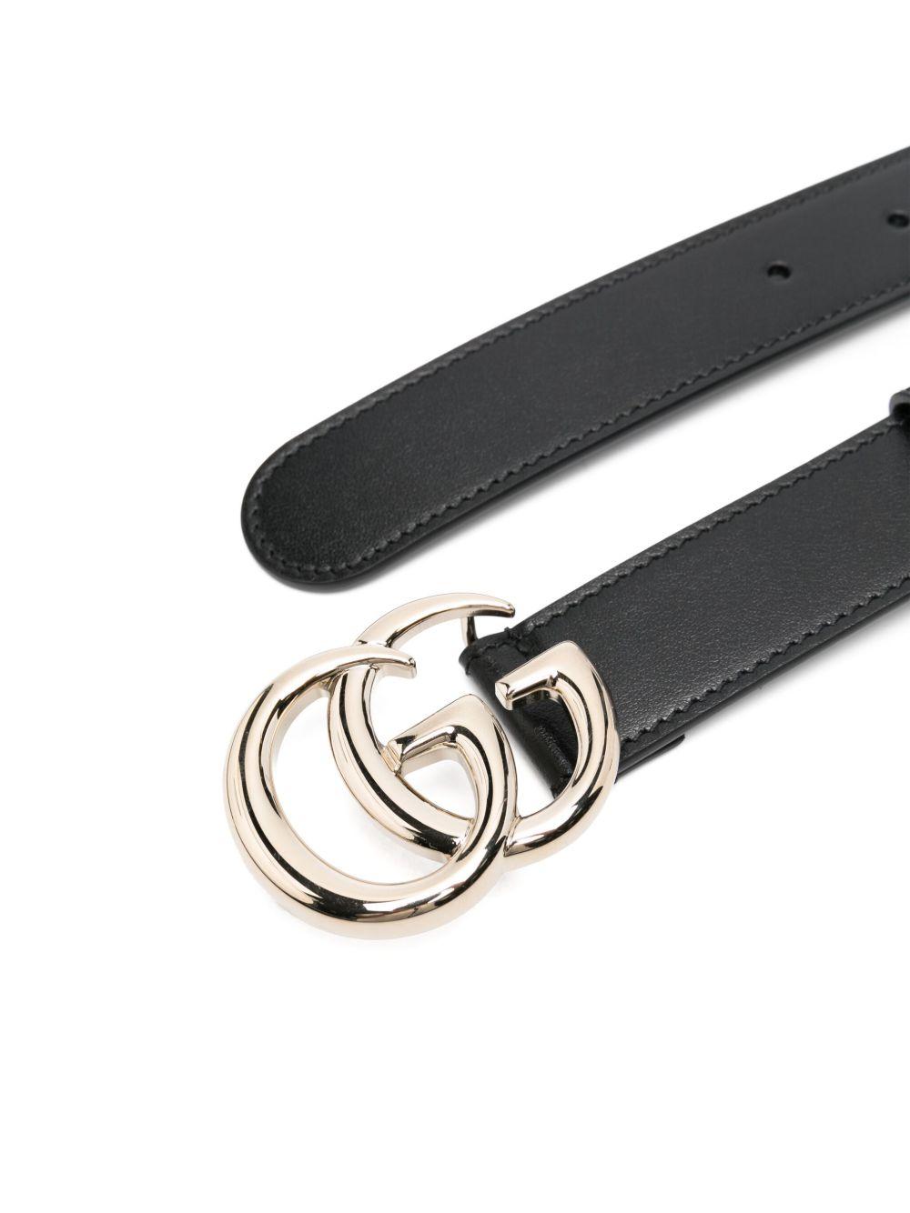 Double G-buckle leather belt Product Image