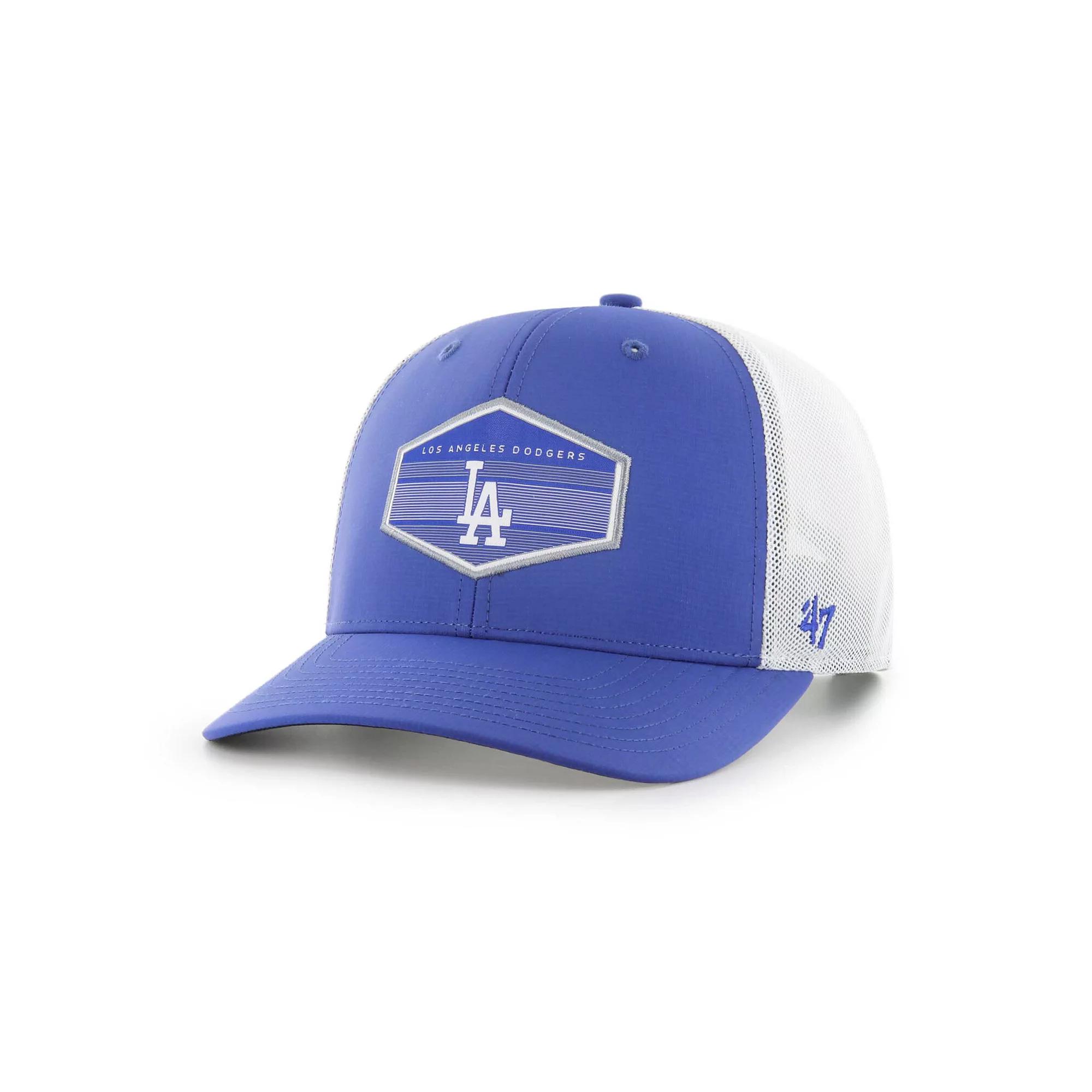 Mens 47 Royal/White Los Angeles Dodgers Burgess Trucker Snapback Hat Product Image