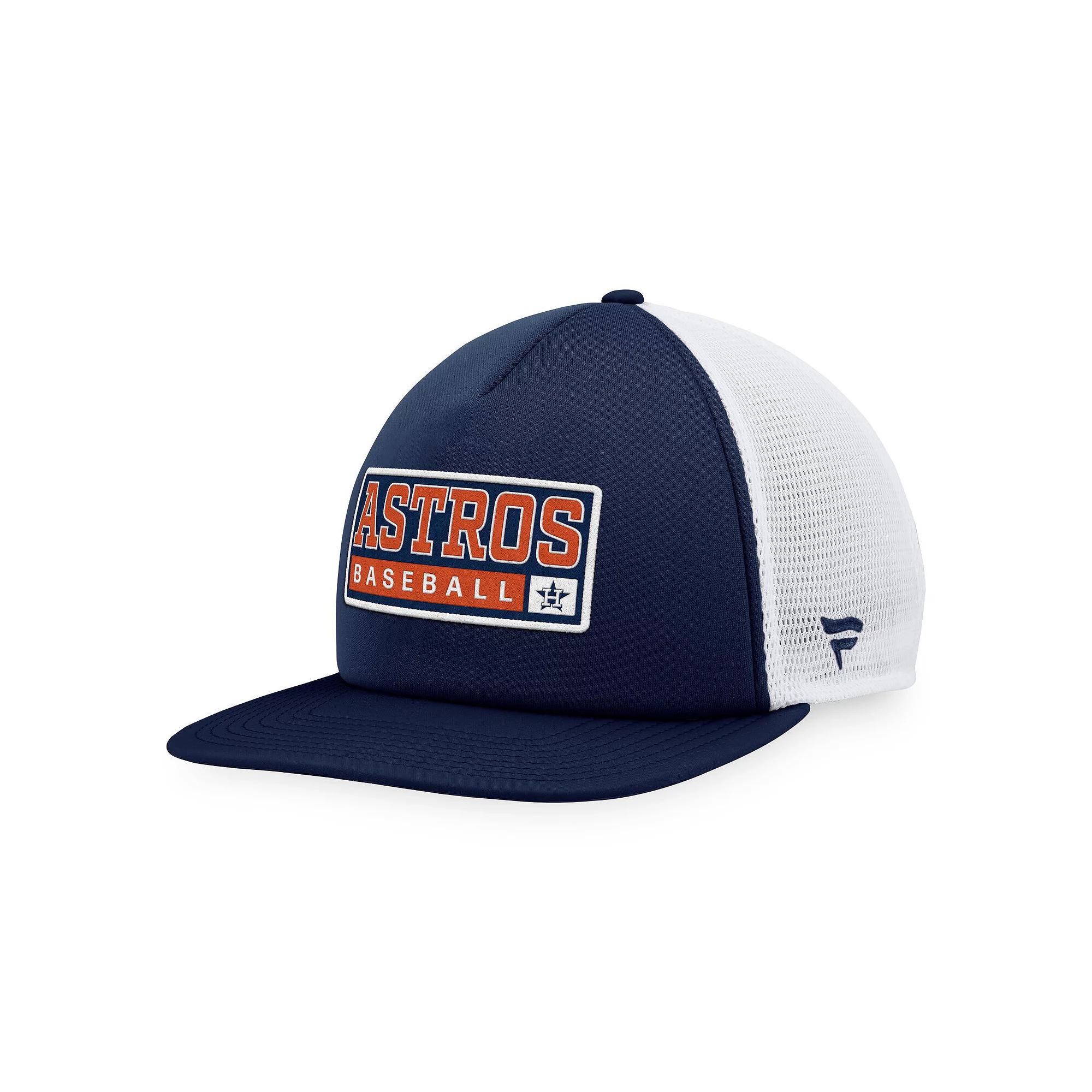 Men's Majestic Navy/White Houston Astros Foam Trucker Snapback Hat, Blue Product Image