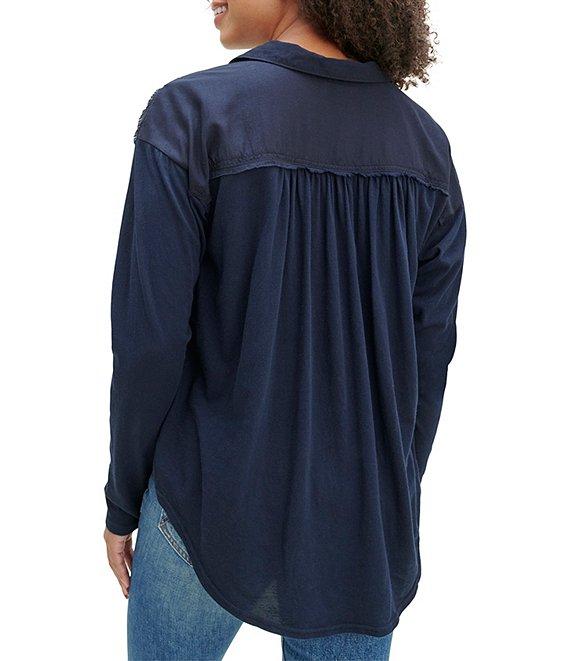 Splendid Paige Point Collar Button Front Long Sleeve Shirt Product Image