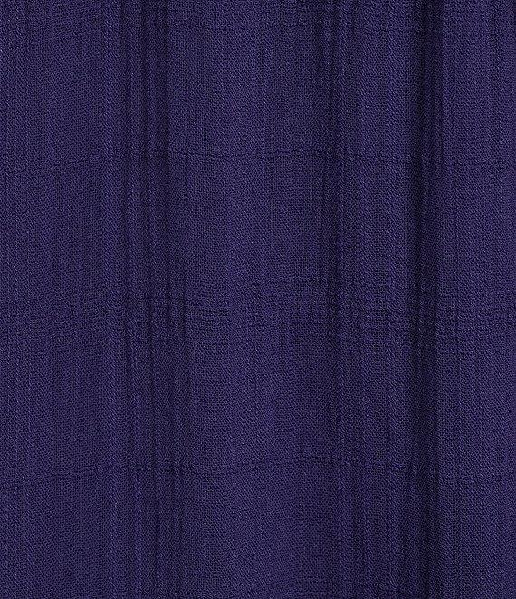 Nurture Solid Crinkle Woven Pleated 3/4 Sleeve Notch Neck Short Dress Product Image