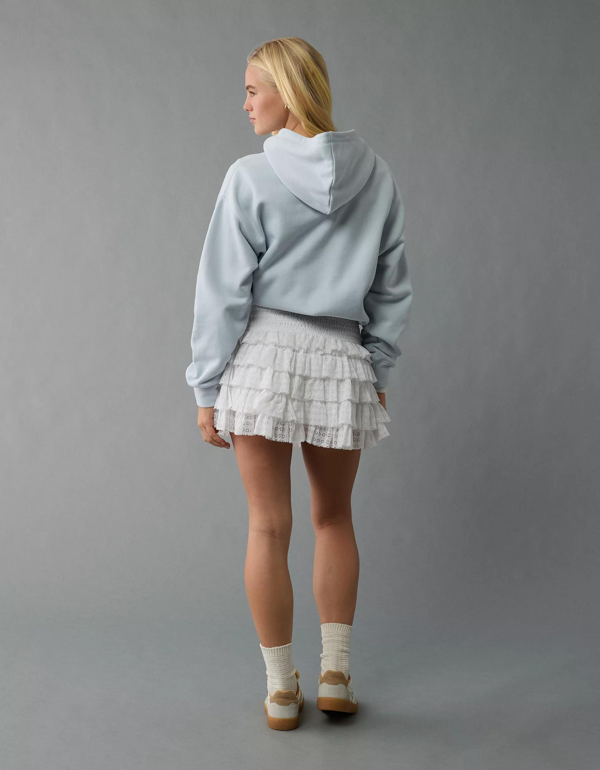 AE High-Waisted Ruffle Mini Skort Product Image