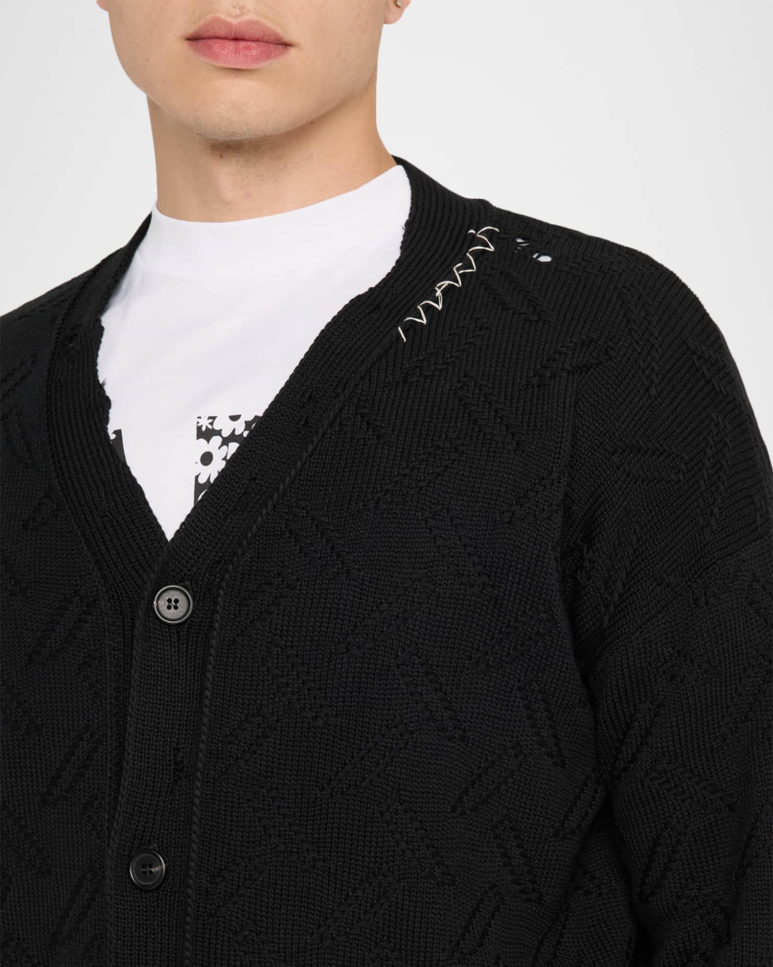 Men's Cotton Knit Shoulder-Logo Cardigan  Product Image