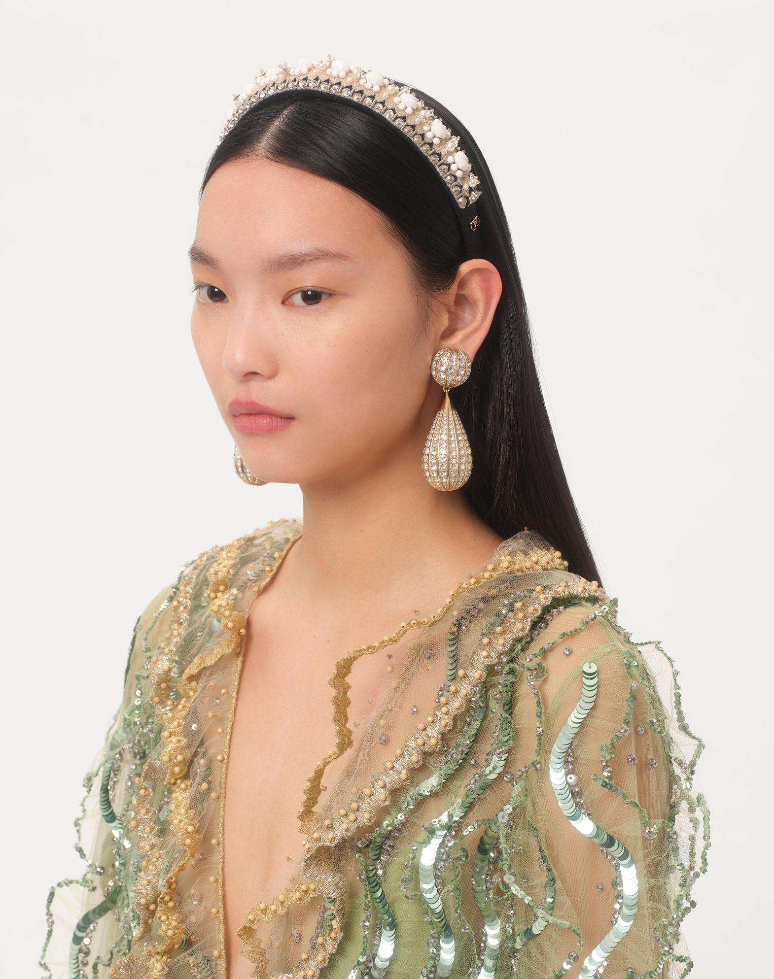 Valentino Wool And Silk Headband With Embroidery   Product Image
