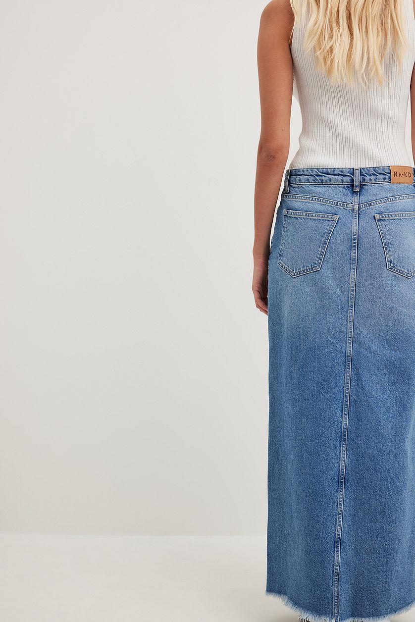 Denim Wide Maxi Skirt Product Image