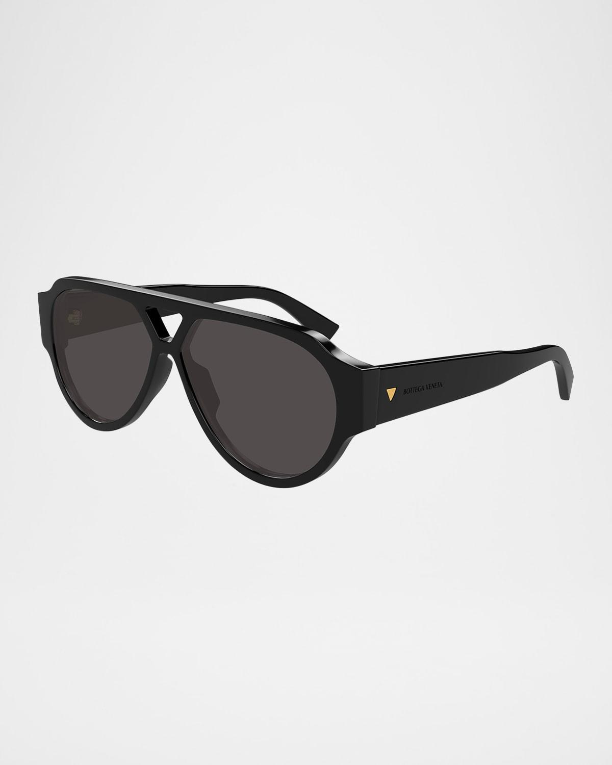 Mens Bold Triangle Stud 59MM Pilot Sunglasses Product Image