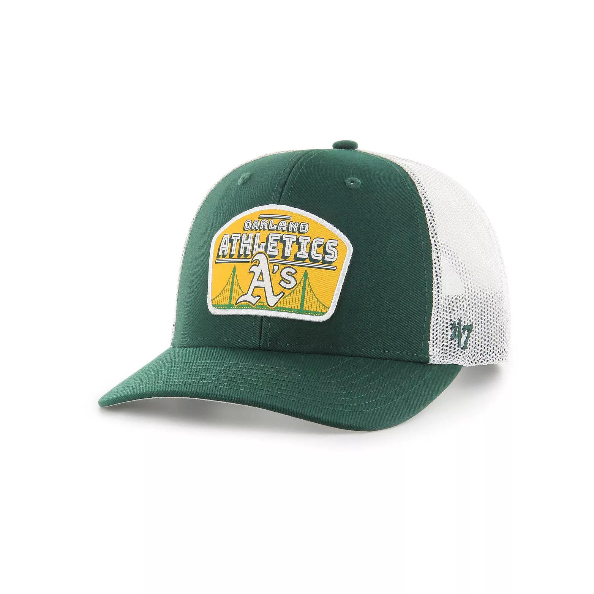 Men's '47 Green Oakland Athletics Retro Region Patch Trucker Adjustable Hat Product Image