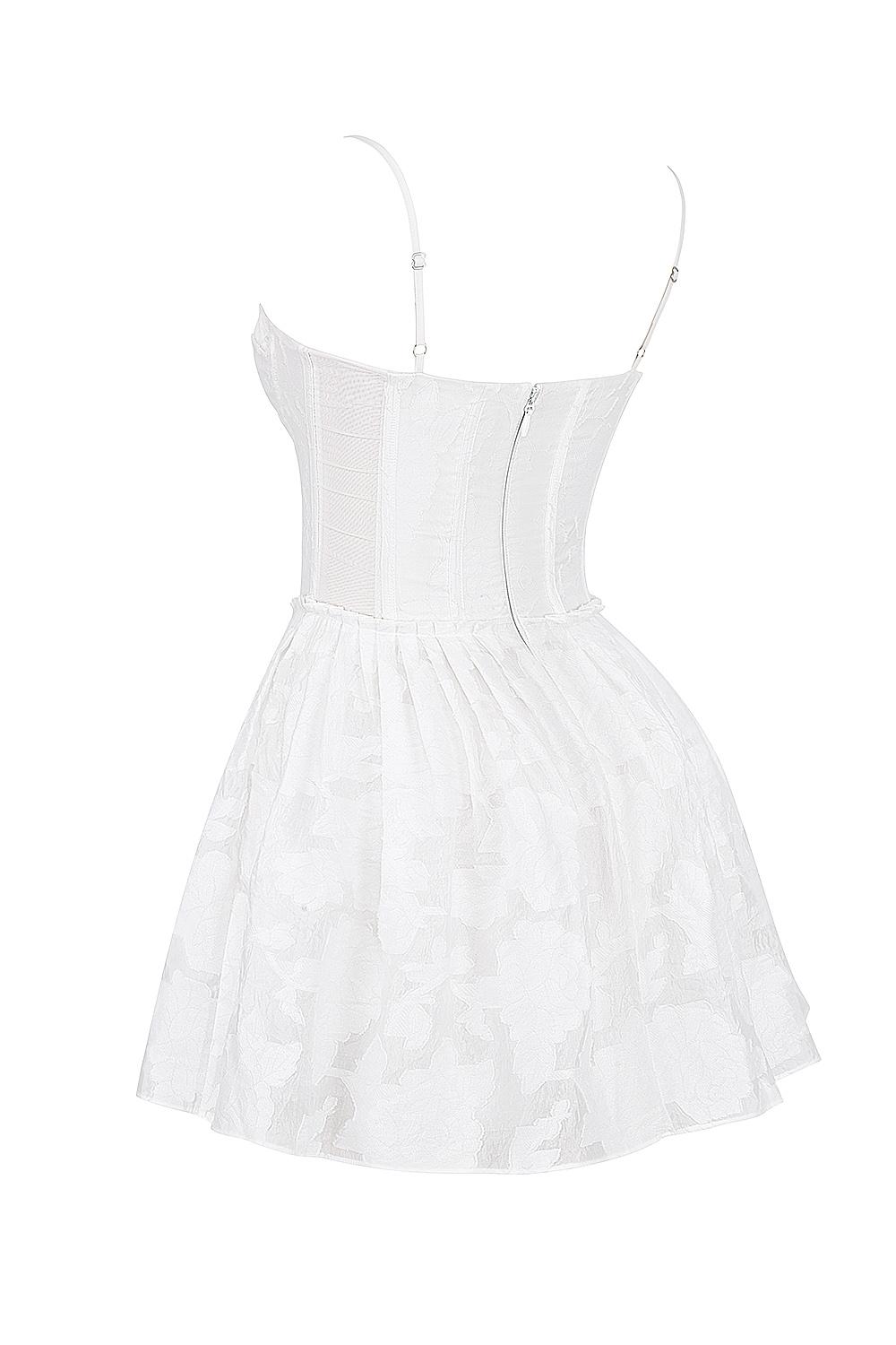 Nerissa  white jacquard corset mini dress Product Image