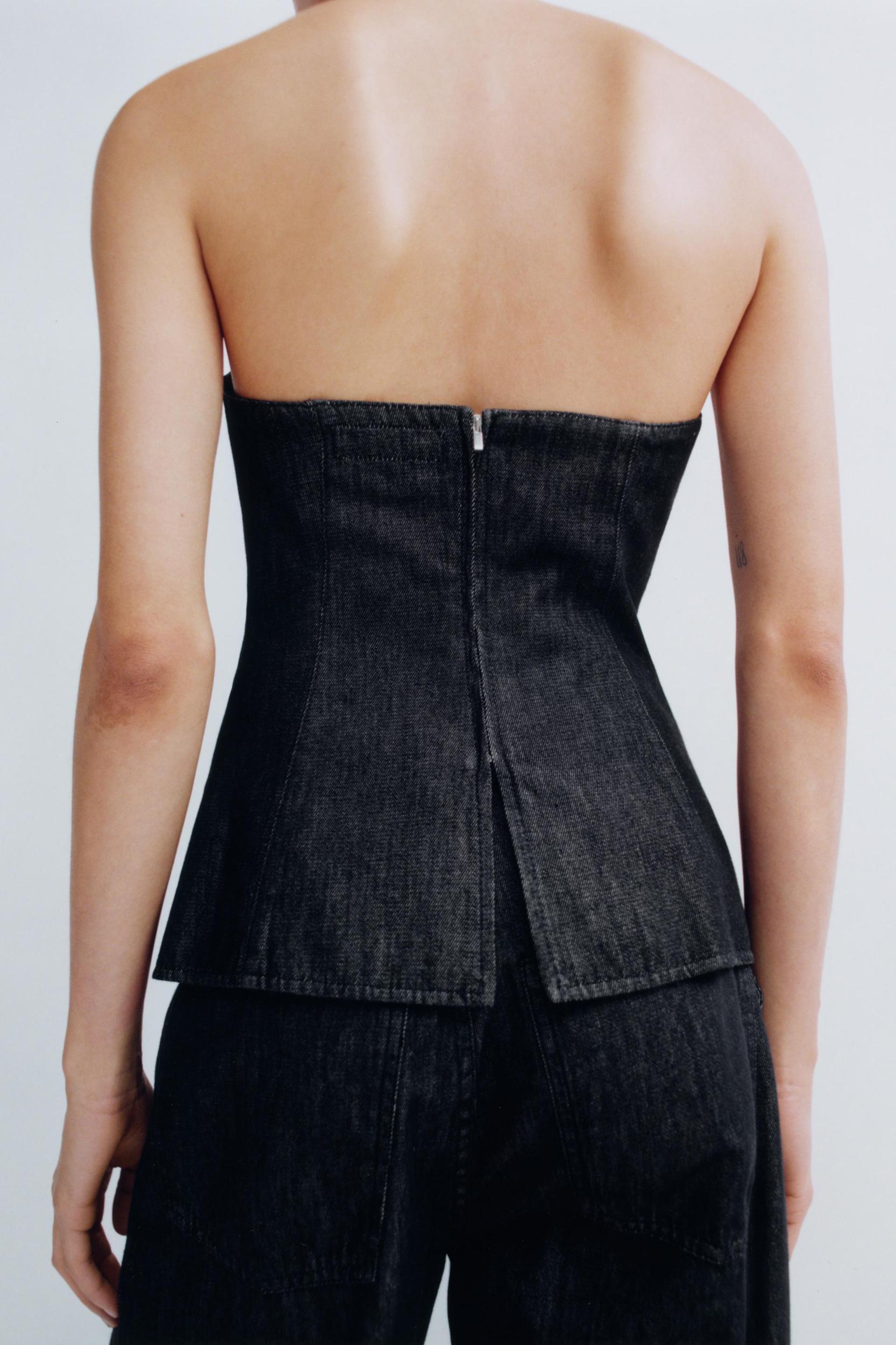 TRF DENIM BANDEAU TOP Product Image