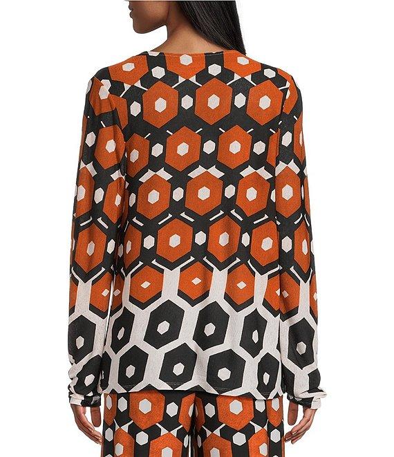 Investments Soft Separates Light Honeycomb Border Long Sleeve Coordinating Topper Product Image