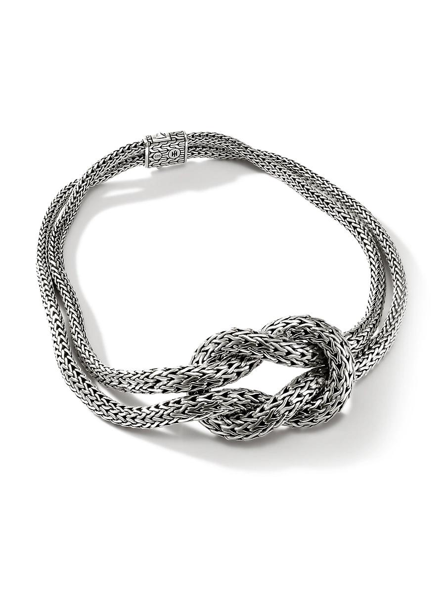 Womens Classic Chain Love Knot Sterling Silver Necklace Product Image