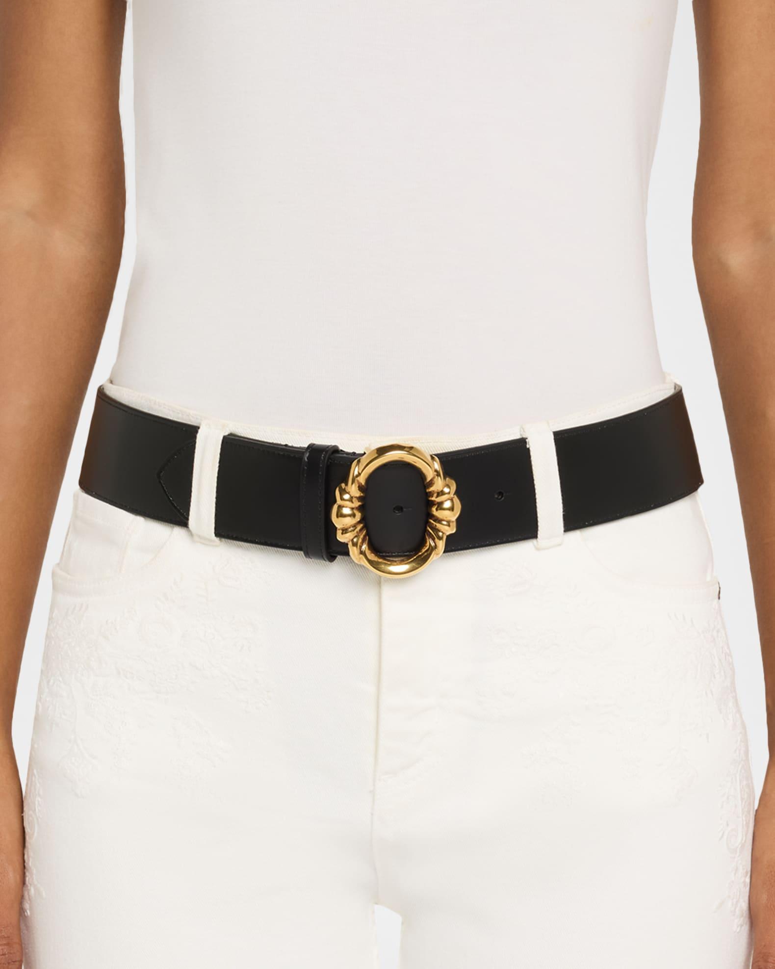 Circle-Buckle Leather Belt Product Image