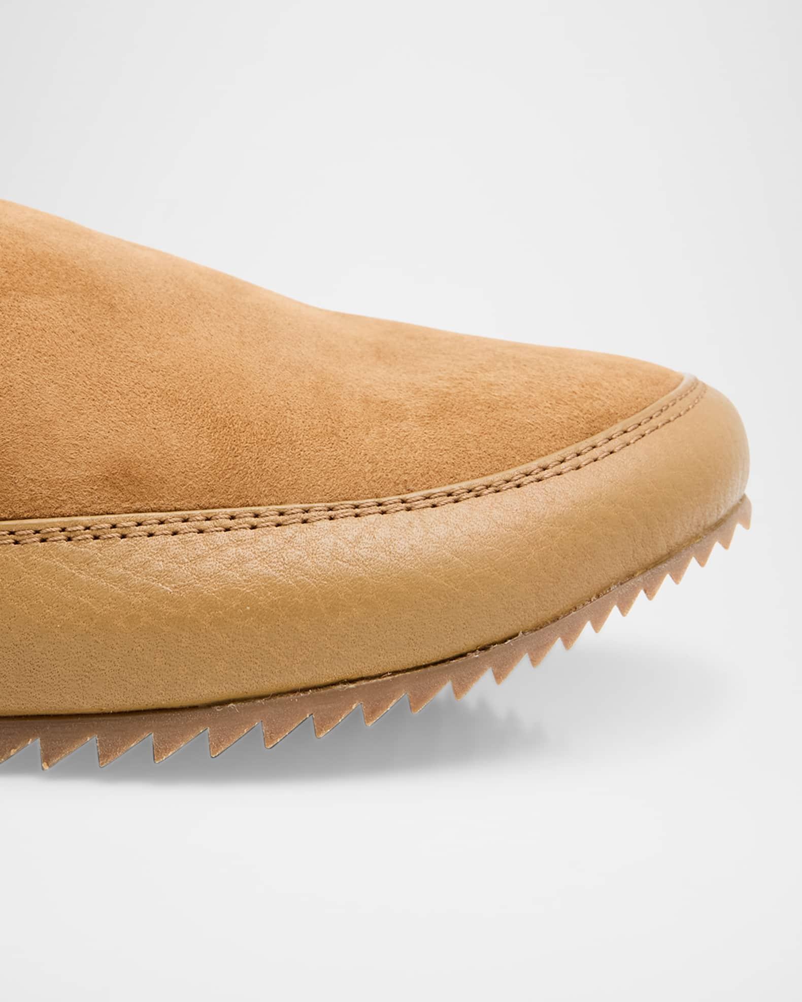 Jan Fur-Lined Mixed Leather Slippers Product Image