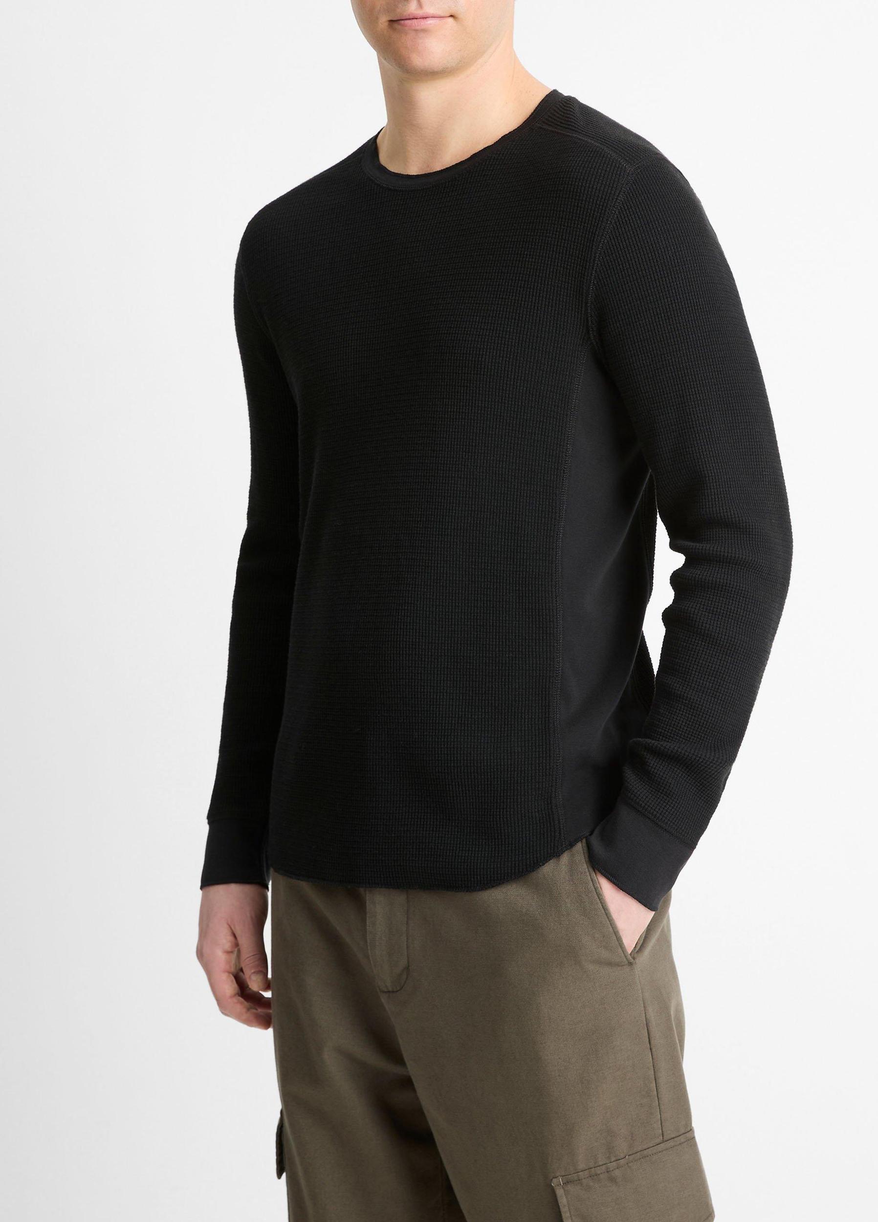 Pima Cotton-Blend Thermal Long-Sleeve Pullover Product Image