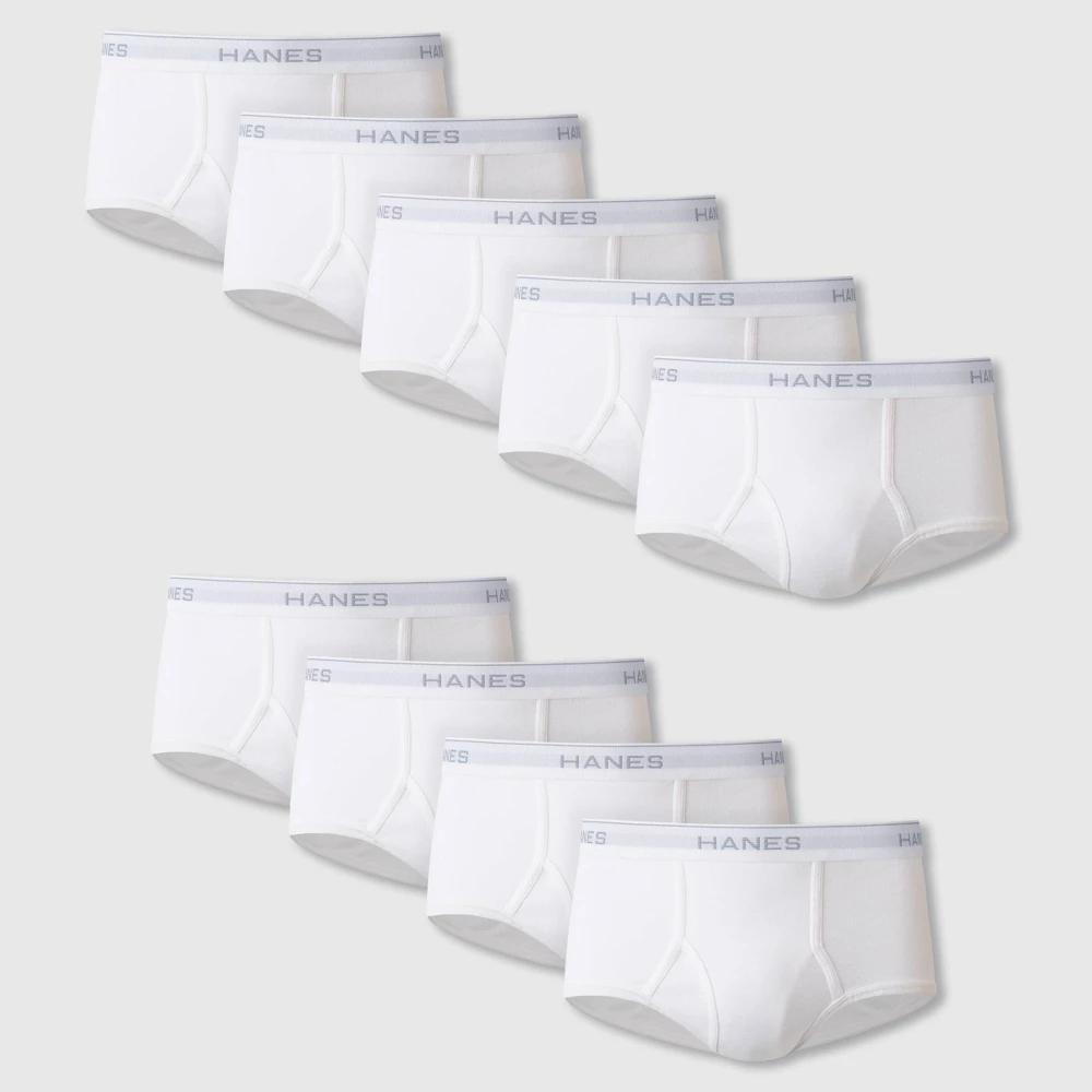Hanes Men's 9pk Briefs - White 2XL: Tagless, High Rise, Full Waistband Elastic, Breathable, Moisture Wicking, Machine Washable Product Image