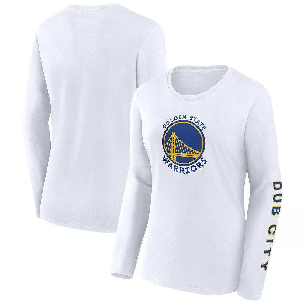 Women's Fanatics White Golden State Warriors Long Sleeve T-Shirt, Size: Large Product Image