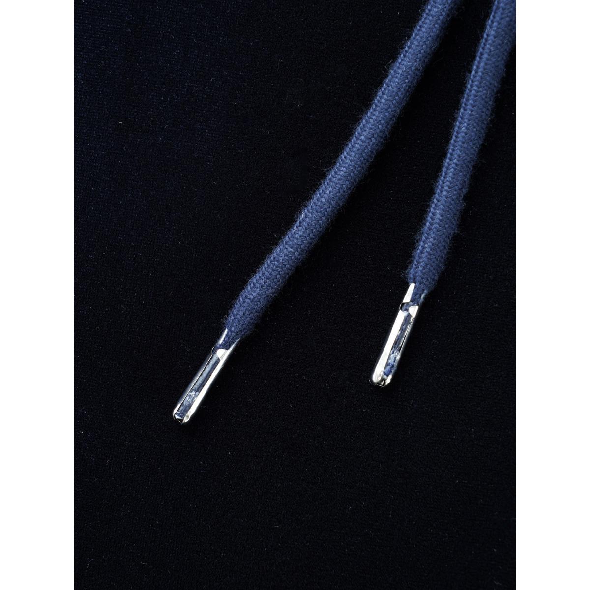 Plus Size Velvet Contrast Patchwork Hooded Sweatshirt Women Midnight Casual Contrast Hooded Everyday Sweatshirts BloomChic 12/L Product Image