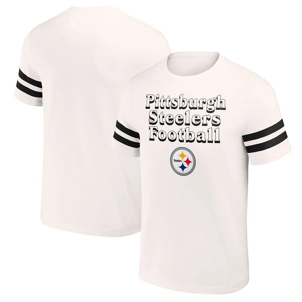 Men's NFL x Darius Rucker Collection by Fanatics Cream Pittsburgh Steelers Vintage T-Shirt, Size: Small, Beige Product Image
