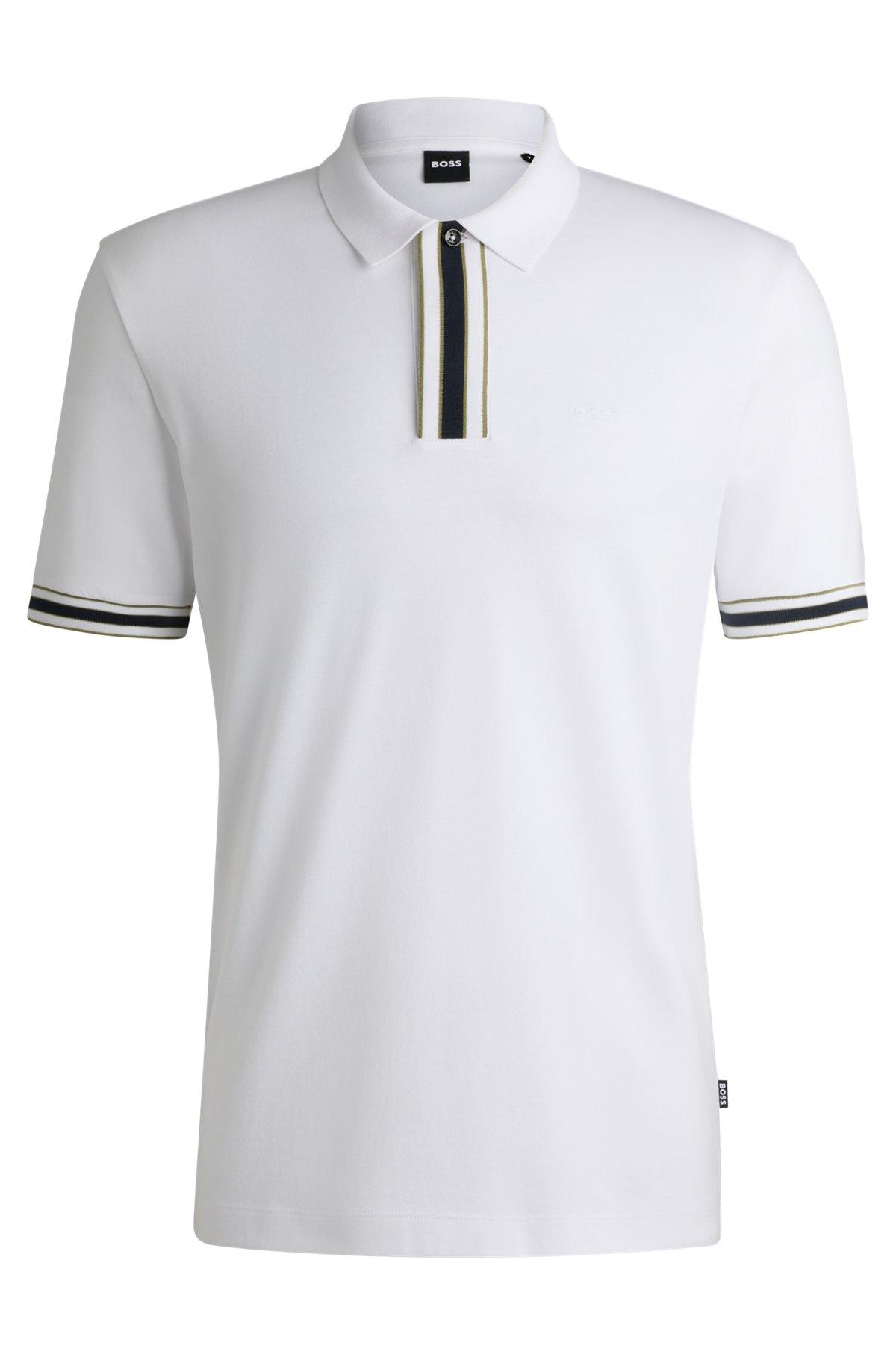 Interlock-cotton polo shirt with contrast tipping Product Image