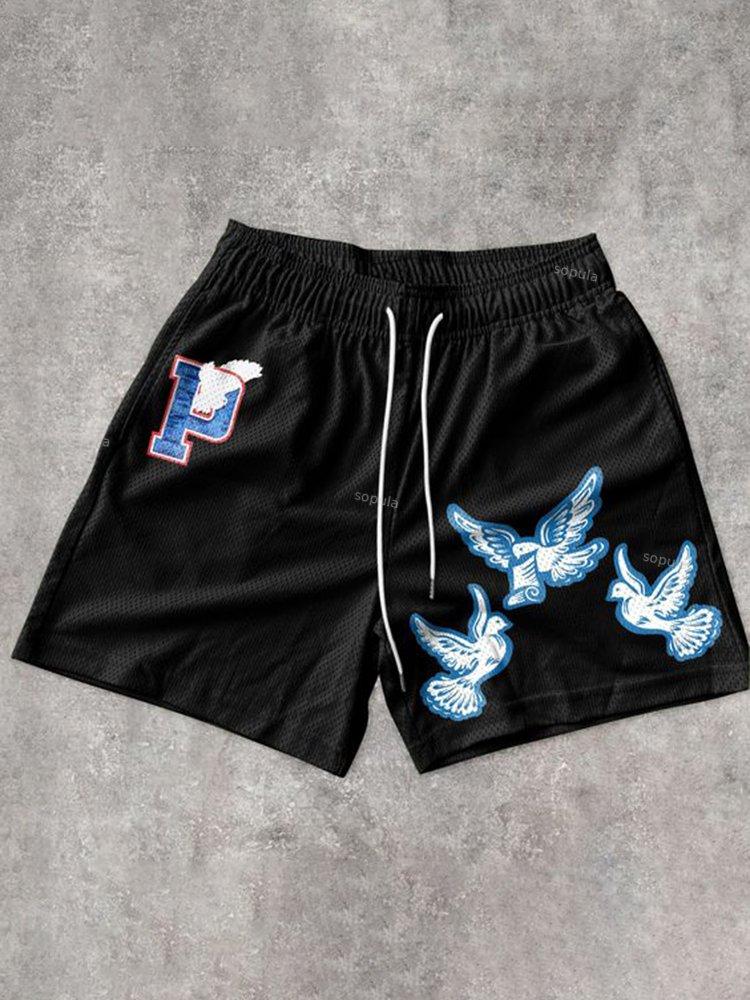 Sopula Peace Dove Casual Mesh Shorts Product Image