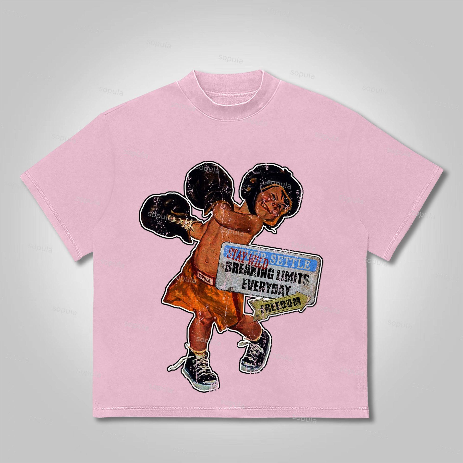 Sopula Boxer Graphic Freedom Print Cotton T-Shirt Product Image