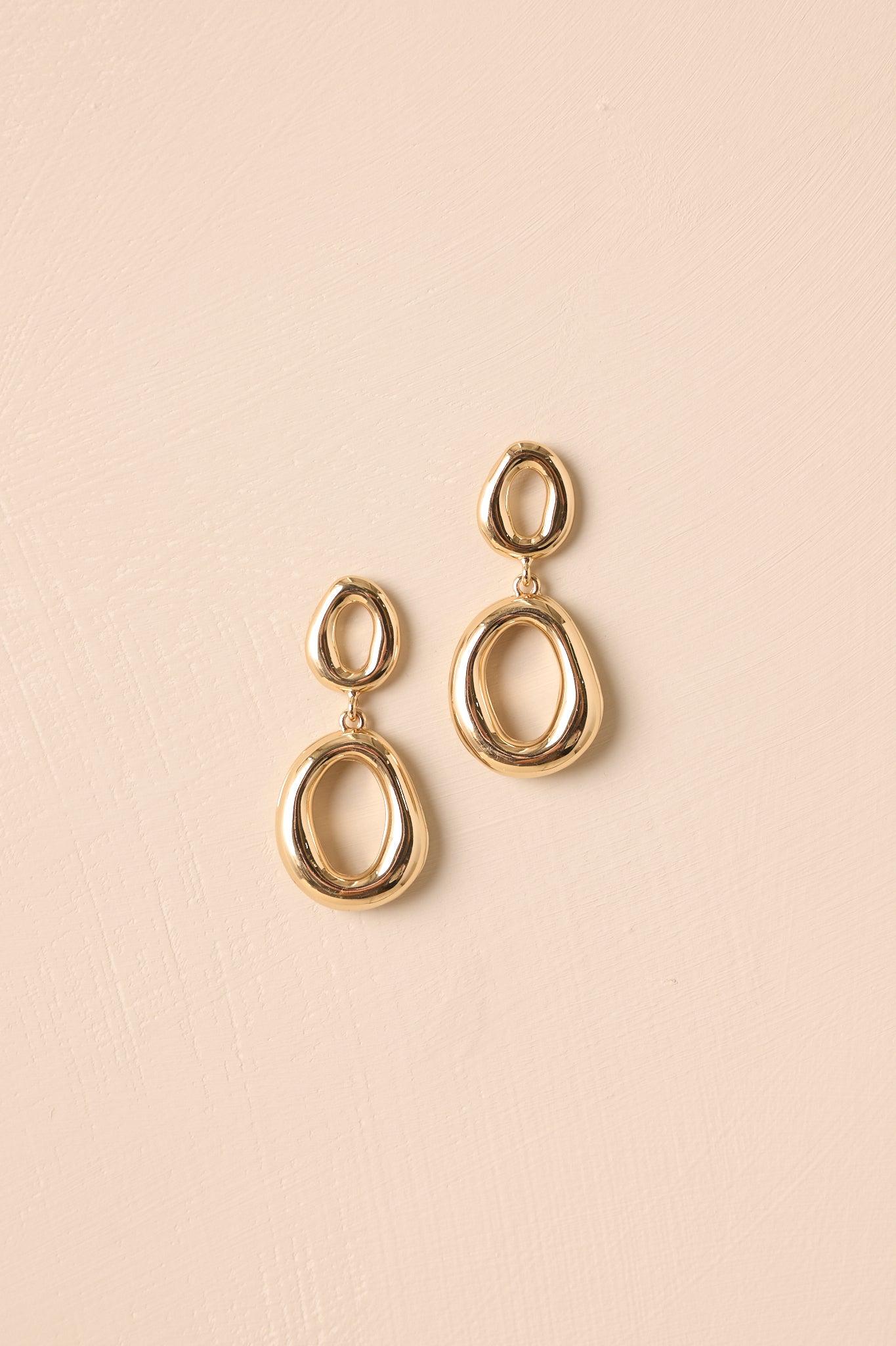 Elegance Without Effort Gold Oval Drop Earrings Product Image