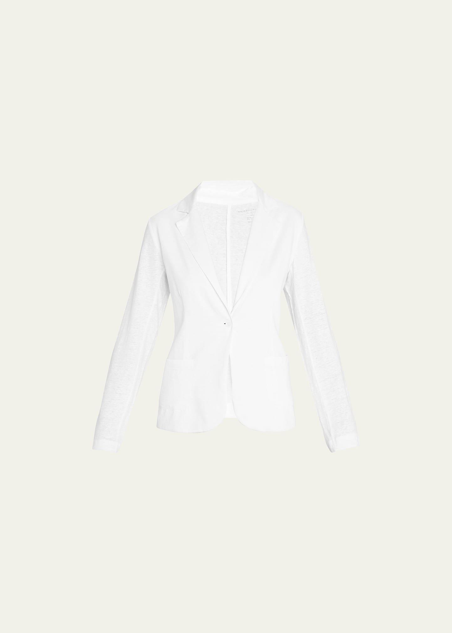 Womens Stretch Linen-Knit Blazer Product Image