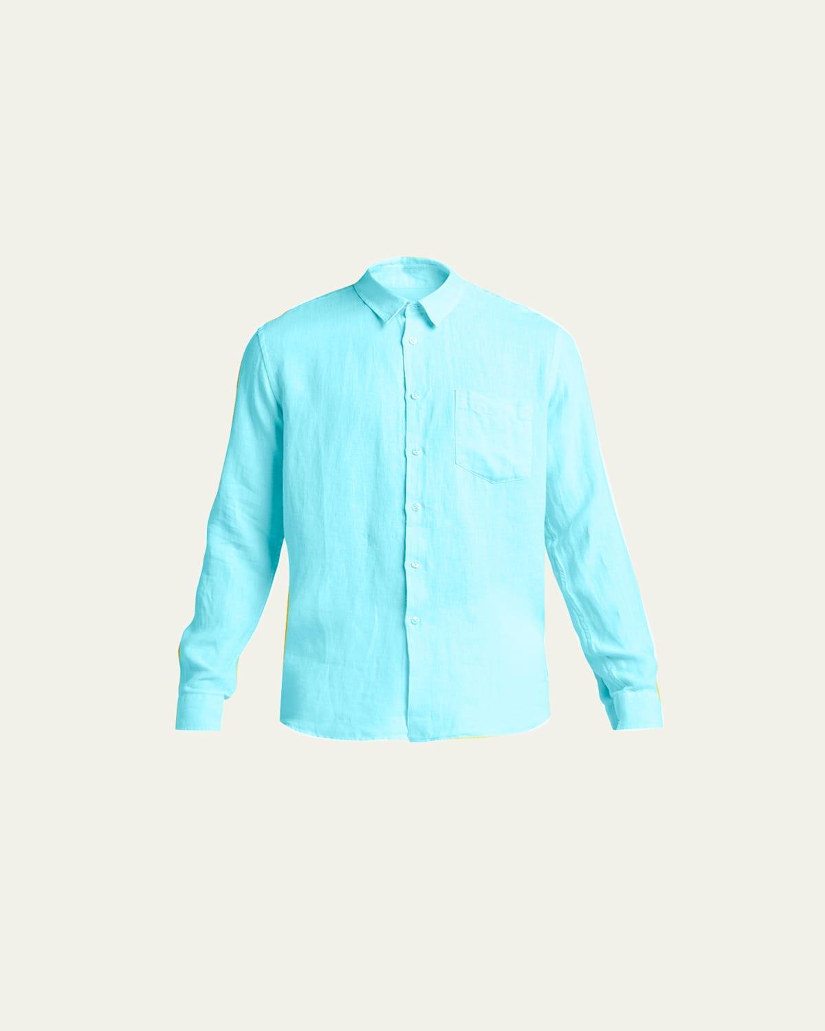 Mens Caroubis Linen Button-Front Shirt Product Image