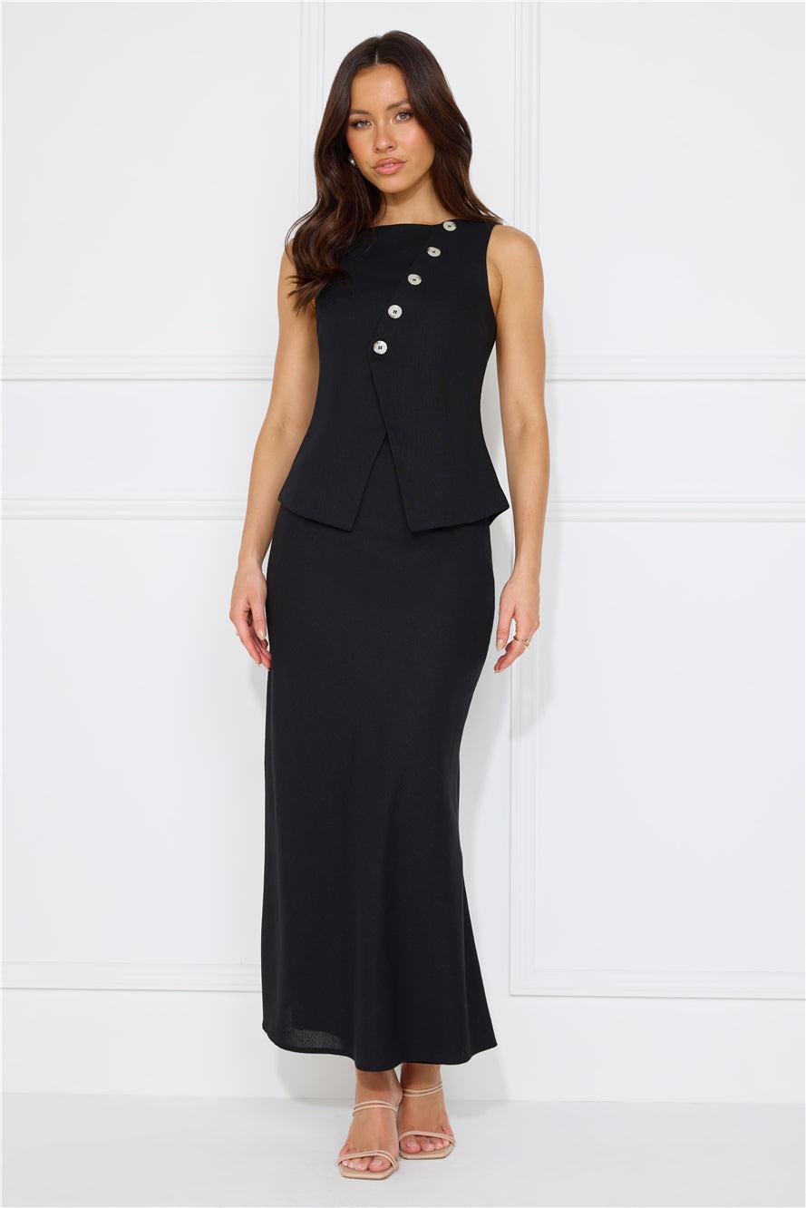 Days In Linen Blend Top Black Product Image