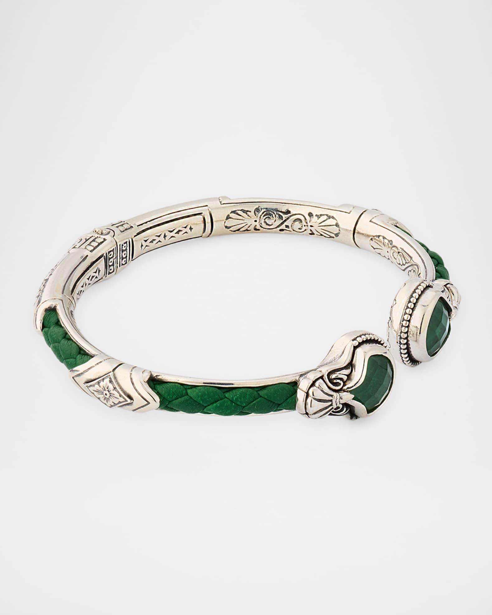 Ivy Rock Crystal, Aventurine and MOP Triplet Cuff Bracelet  Product Image