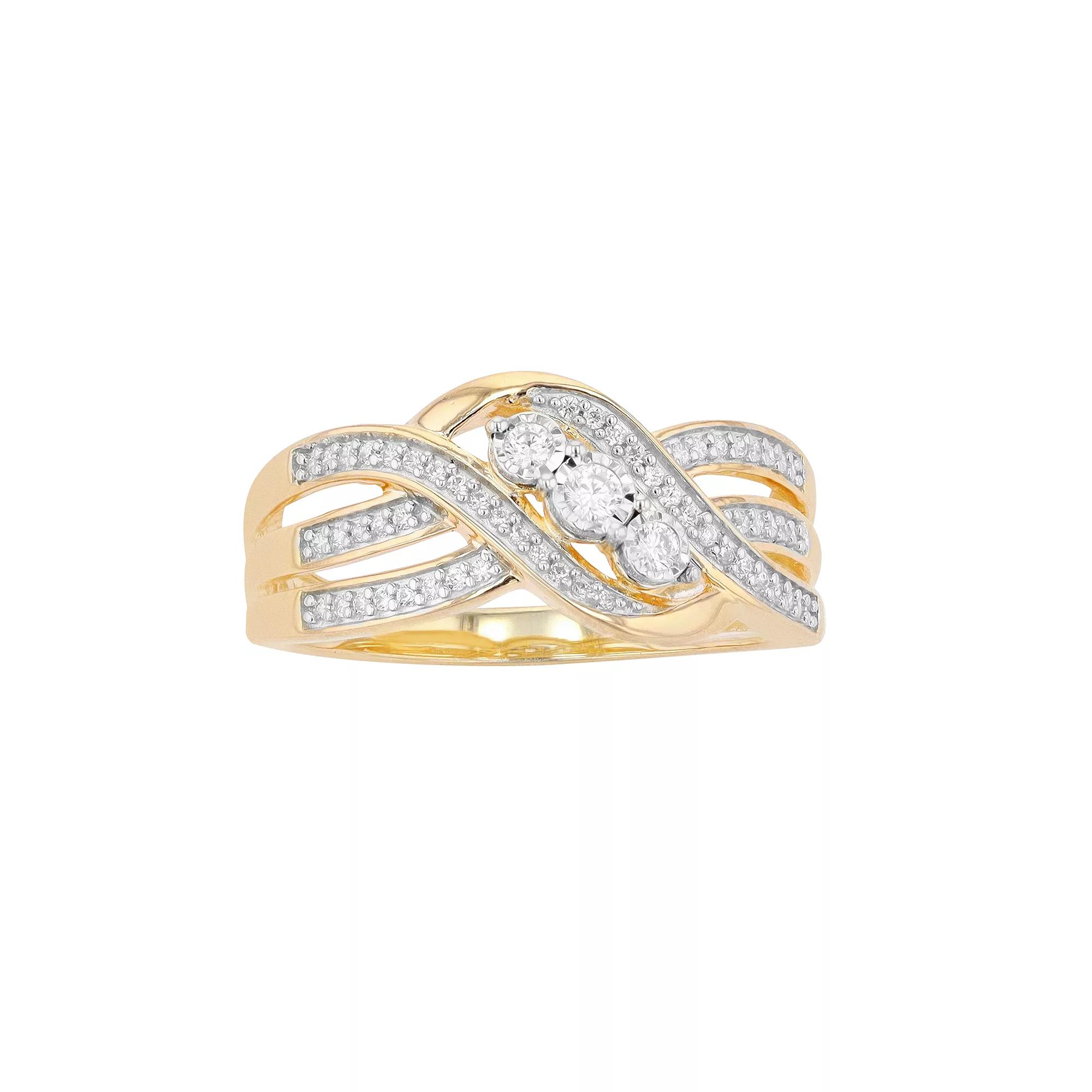 Diamond Brilliance 1/4 Carat T.W. Diamond Fashion Ring, Women's, Size: 7, Gold Tone Product Image