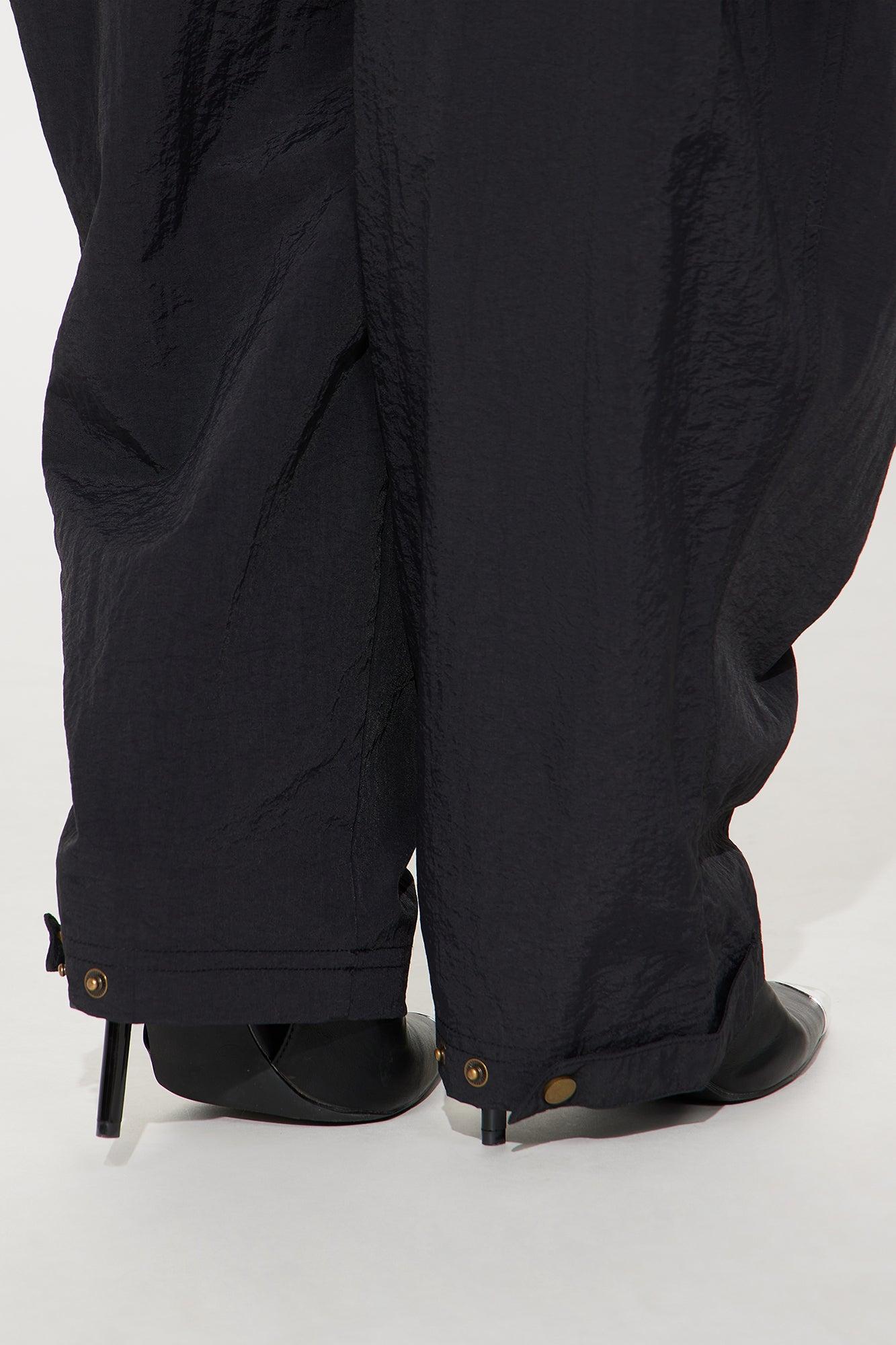 Nylon Windbreaker Pant - Black Product Image