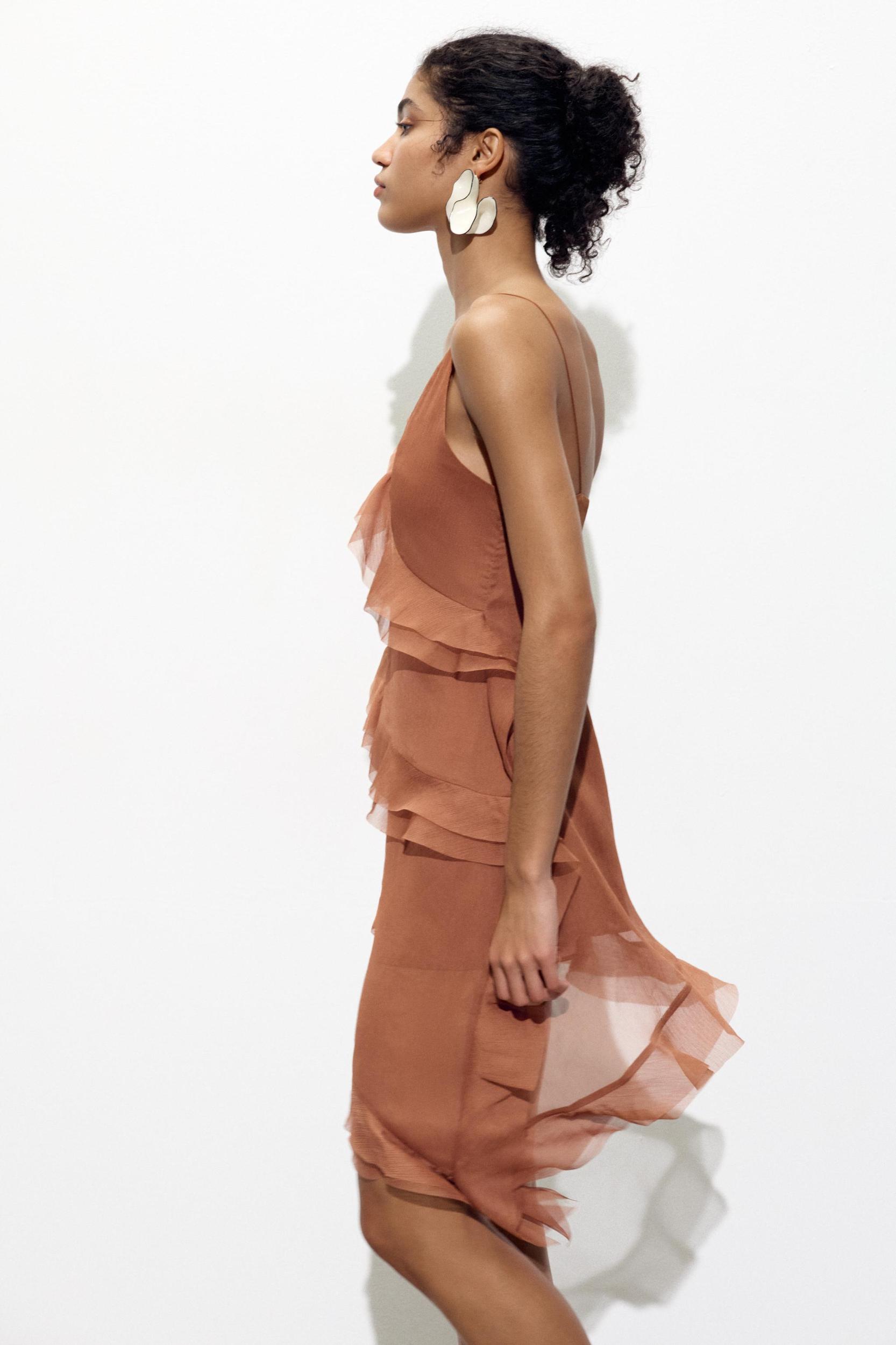 ASYMMETRICAL DRESS WITH RUFFLES Product Image
