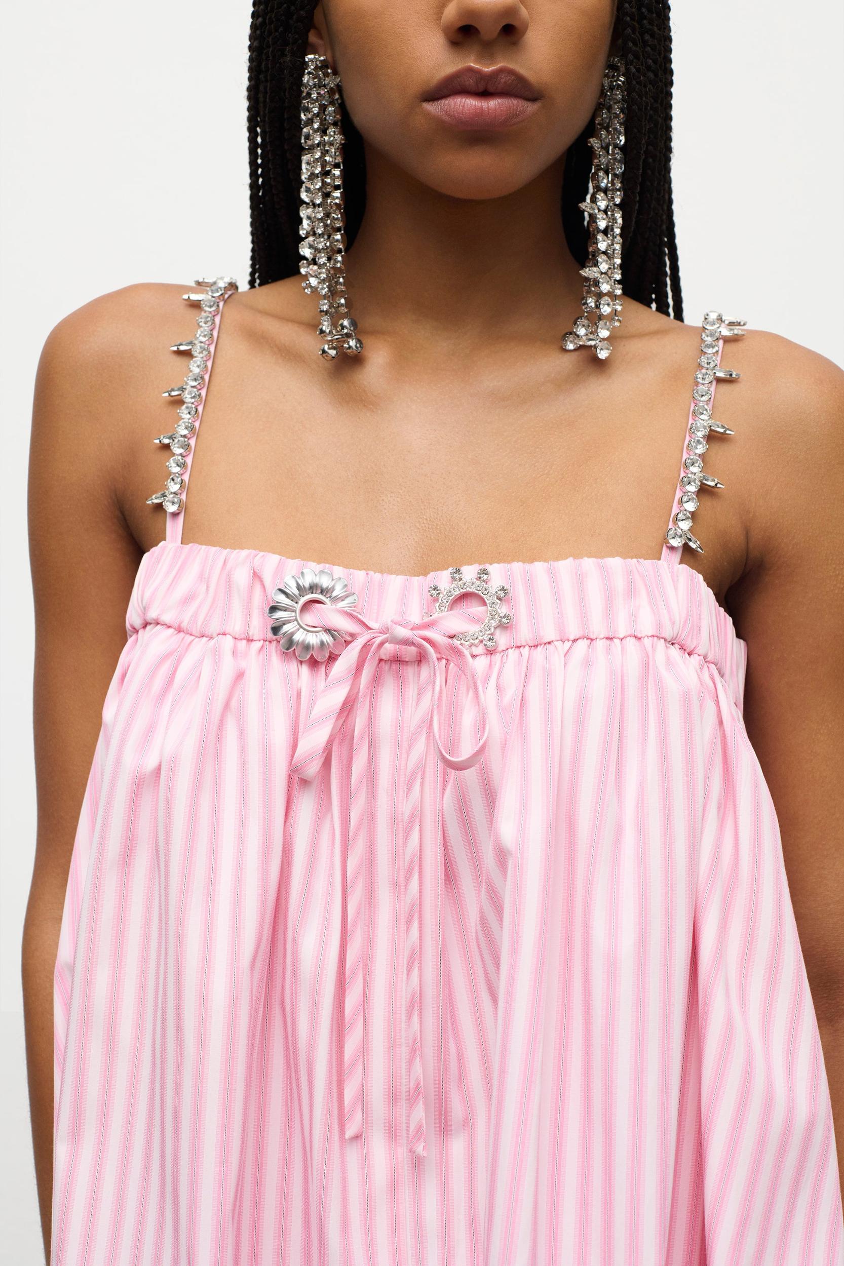 Crystal Grommet Poplin Mini Dress Product Image