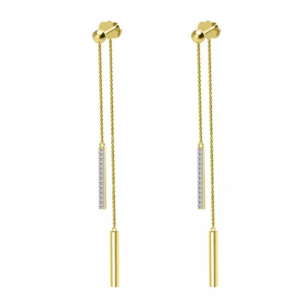 10k Gold Diamond Drop Earrings, Women's Product Image