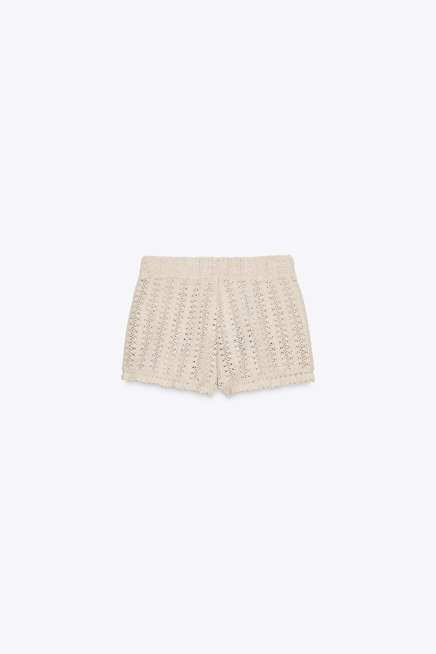 EMBROIDERED CROCHET SHORTS Product Image
