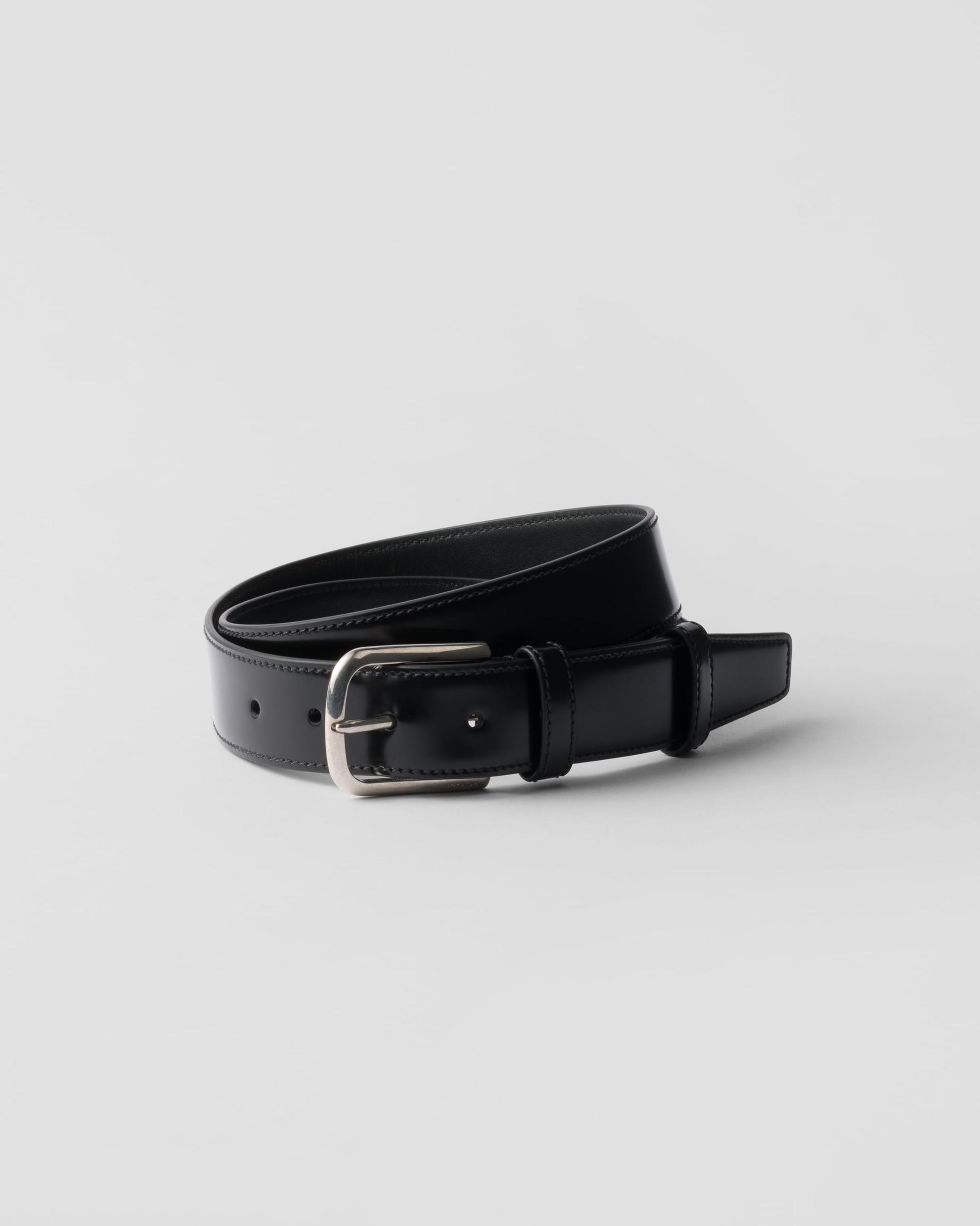 PRADA Men's Adjustable Leather Belt In Black Product Image