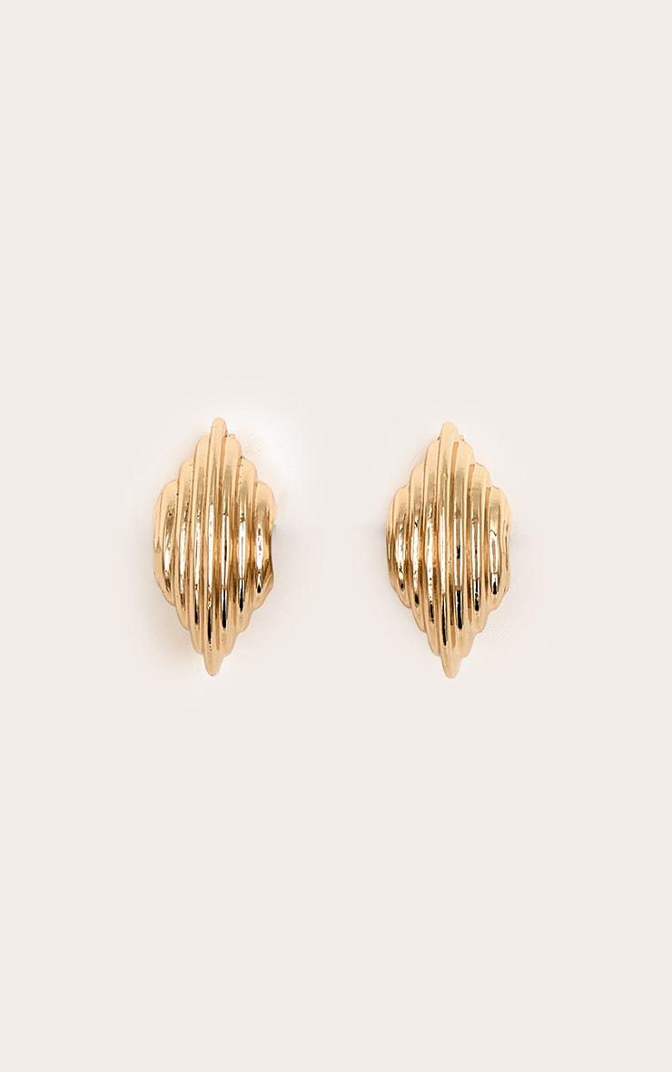 Gold Ridge Medium Hoop Earrings Product Image