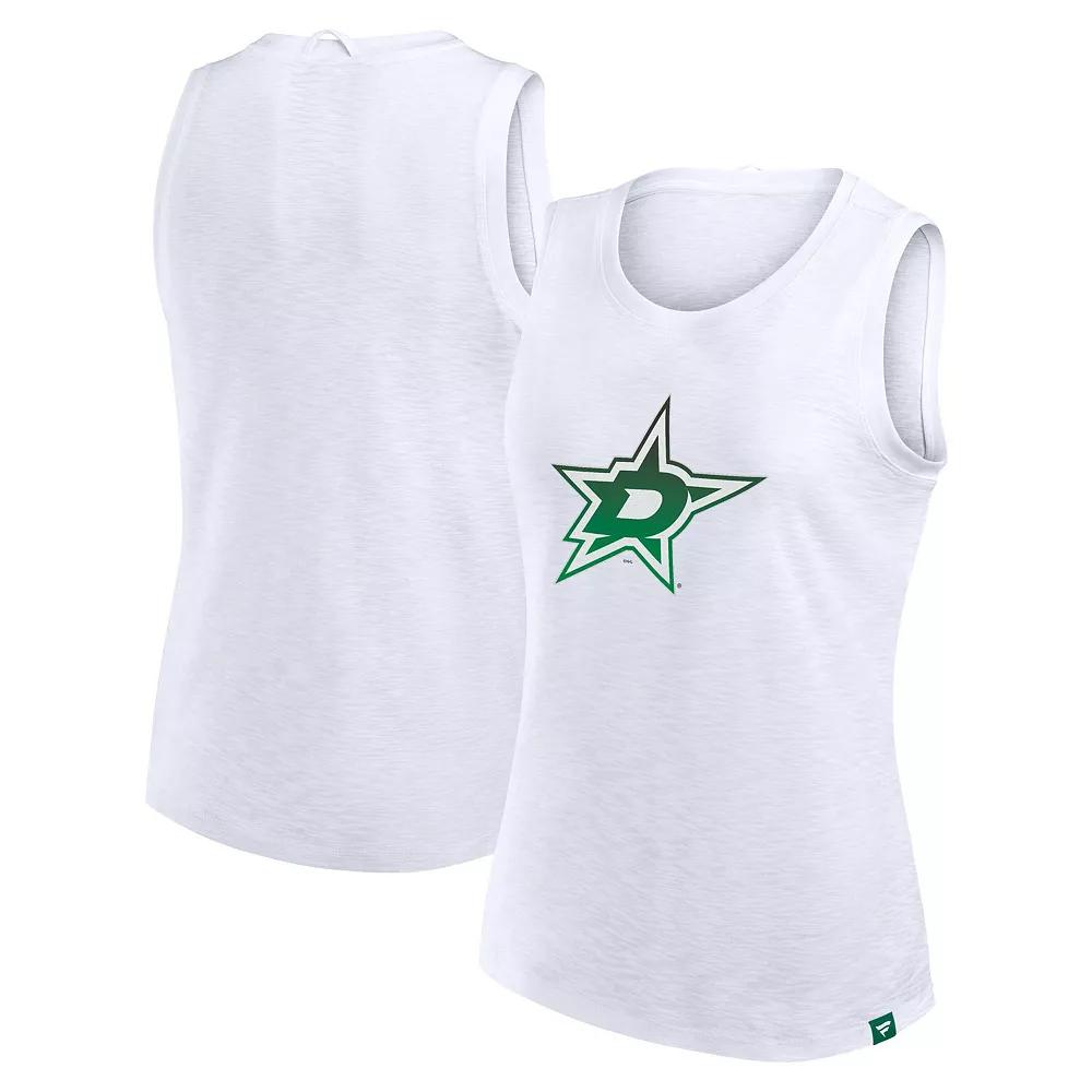 Women's Fanatics White Dallas Stars Slub Tank Top,  Product Image