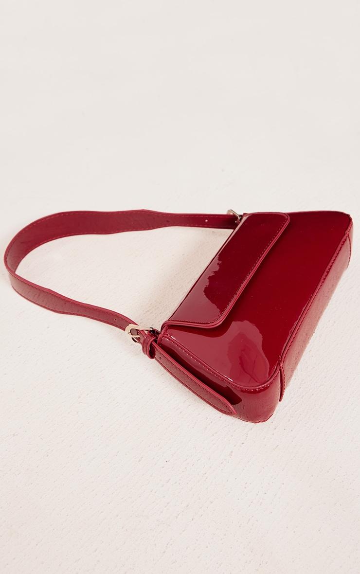 Burgundy Patent Trapeze Shoulder Bag Product Image