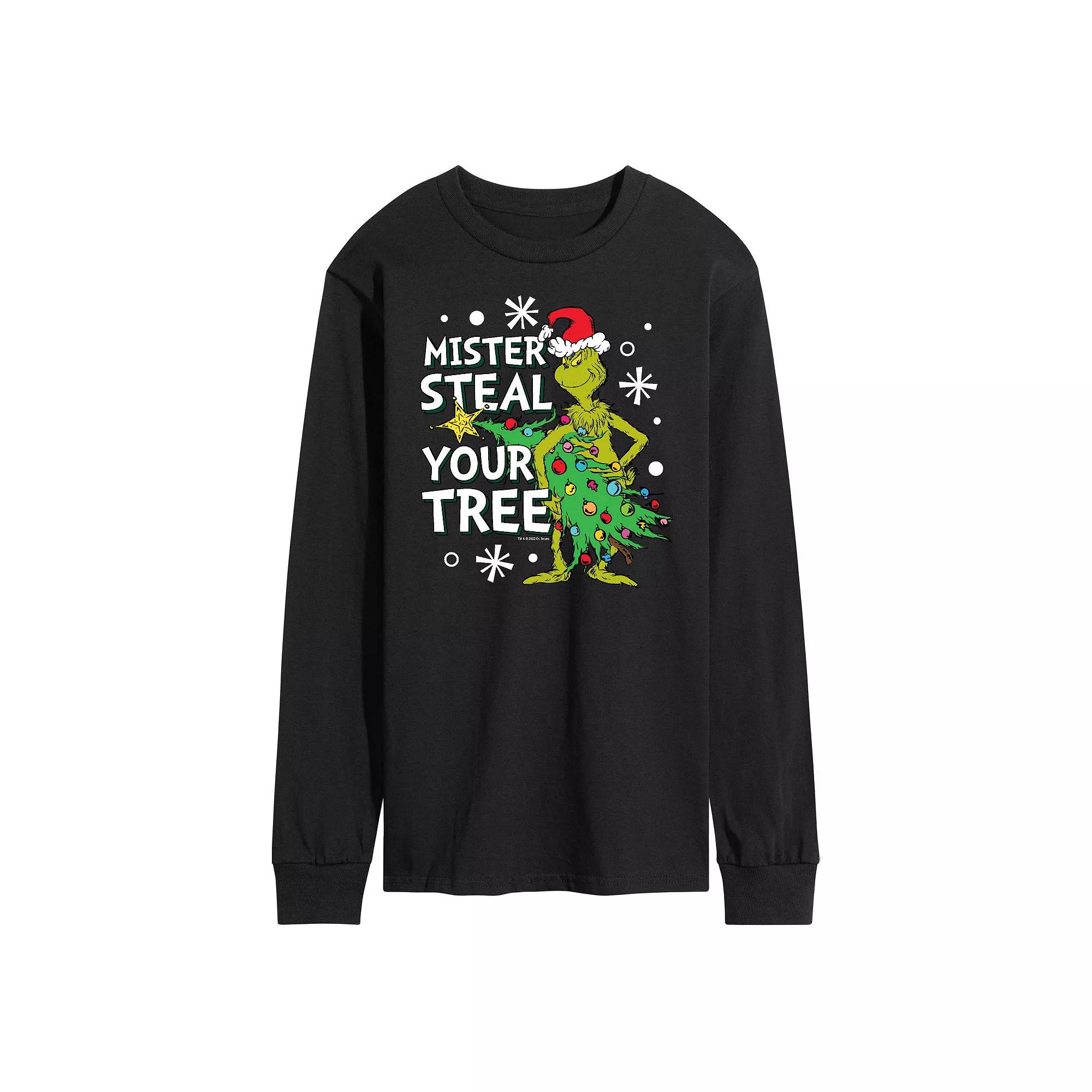 Men's Dr. Seuss Grinch Mister Steal Your Tree Long Sleeve Tee,  Product Image